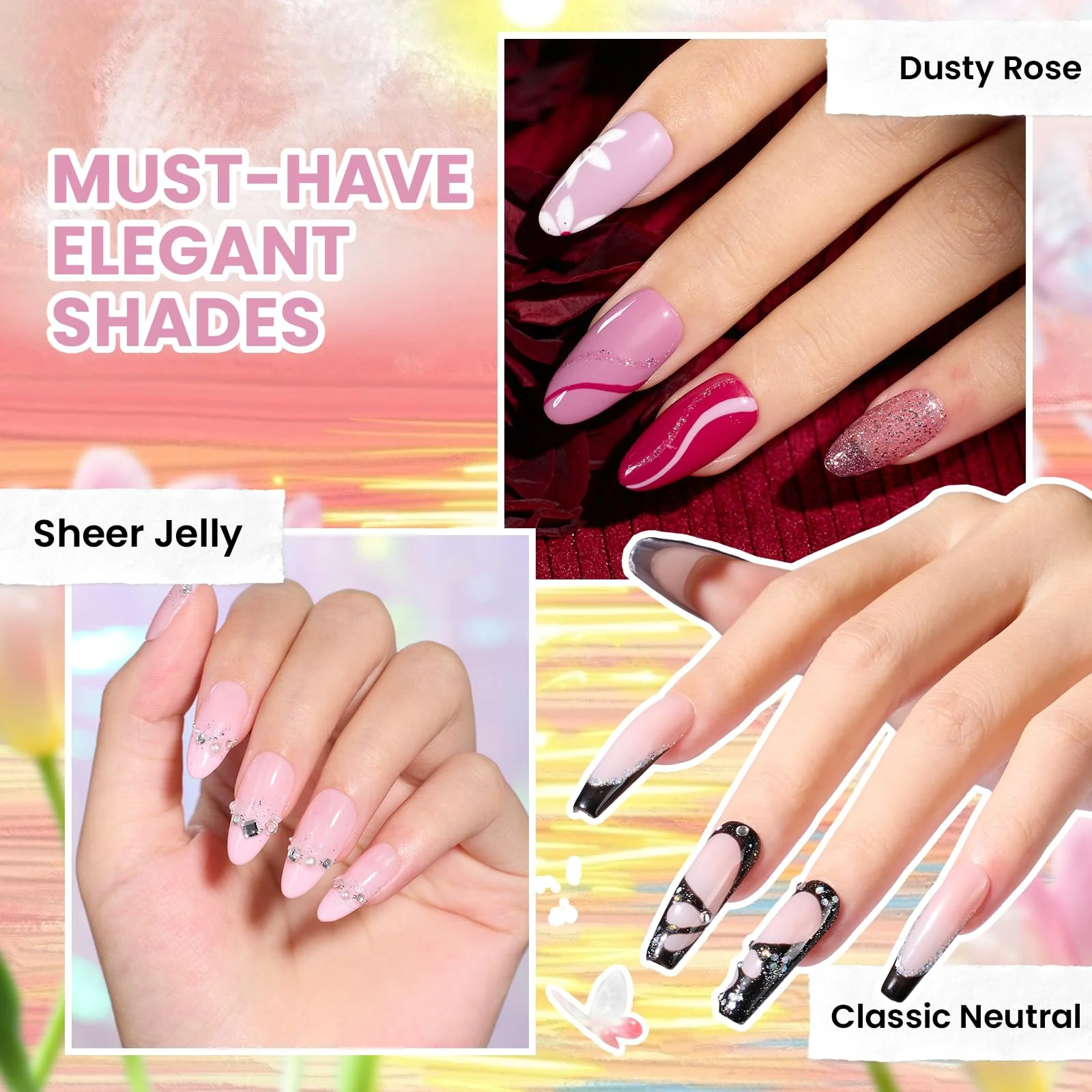 (Extra Free $20 Gift)  100 Colors Nails 110 PCS Perfect Gift Gel Polish Set for All Season - Image 5