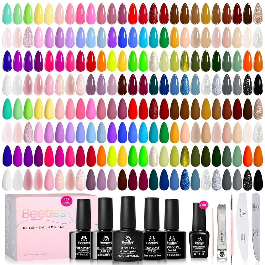 (Extra Free $20 Gift)  100 Colors Nails 110 PCS Perfect Gift Gel Polish Set for All Season - Image 9