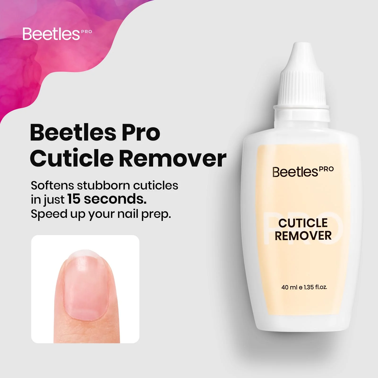 40ml Cuticle Remover PRO Fast Drying Cuticle Remover Softener Liquid - Image 2