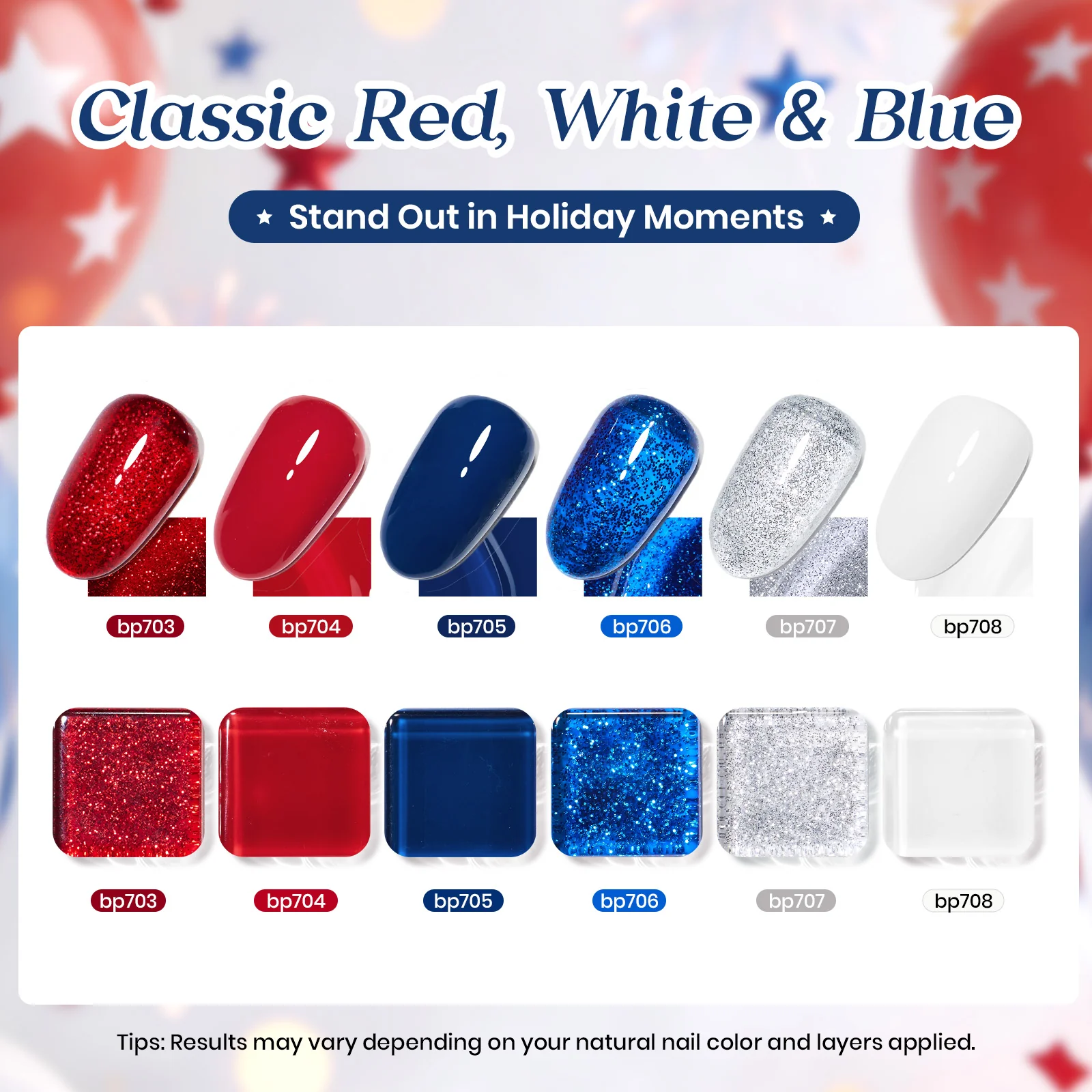 Air Dry Nail Polish| 6 Colors Gel Nail Polish Classic Red White Blue - Image 4
