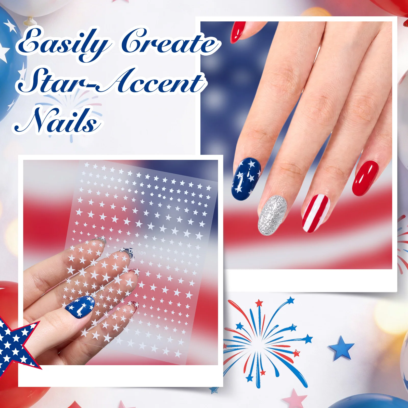 Air Dry Nail Polish| 6 Colors Gel Nail Polish Classic Red White Blue - Image 6