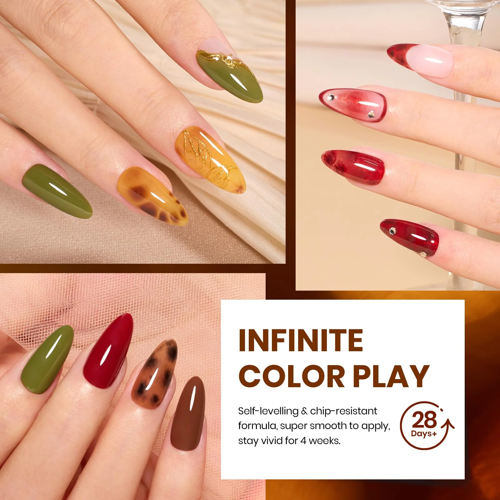 Amber Twilighty - 20 Colors Fall Cat Eye Gel Nail Polish Set (5ml/Each) - Image 6