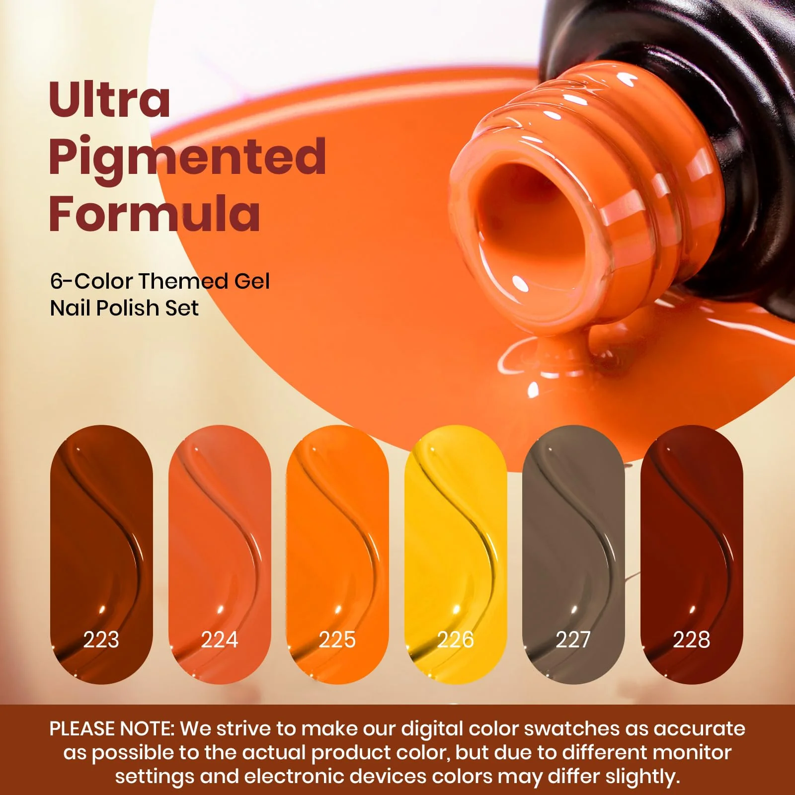 Autumn Leaves- 6 Colors Gel Polish Kit for Nails - Image 3
