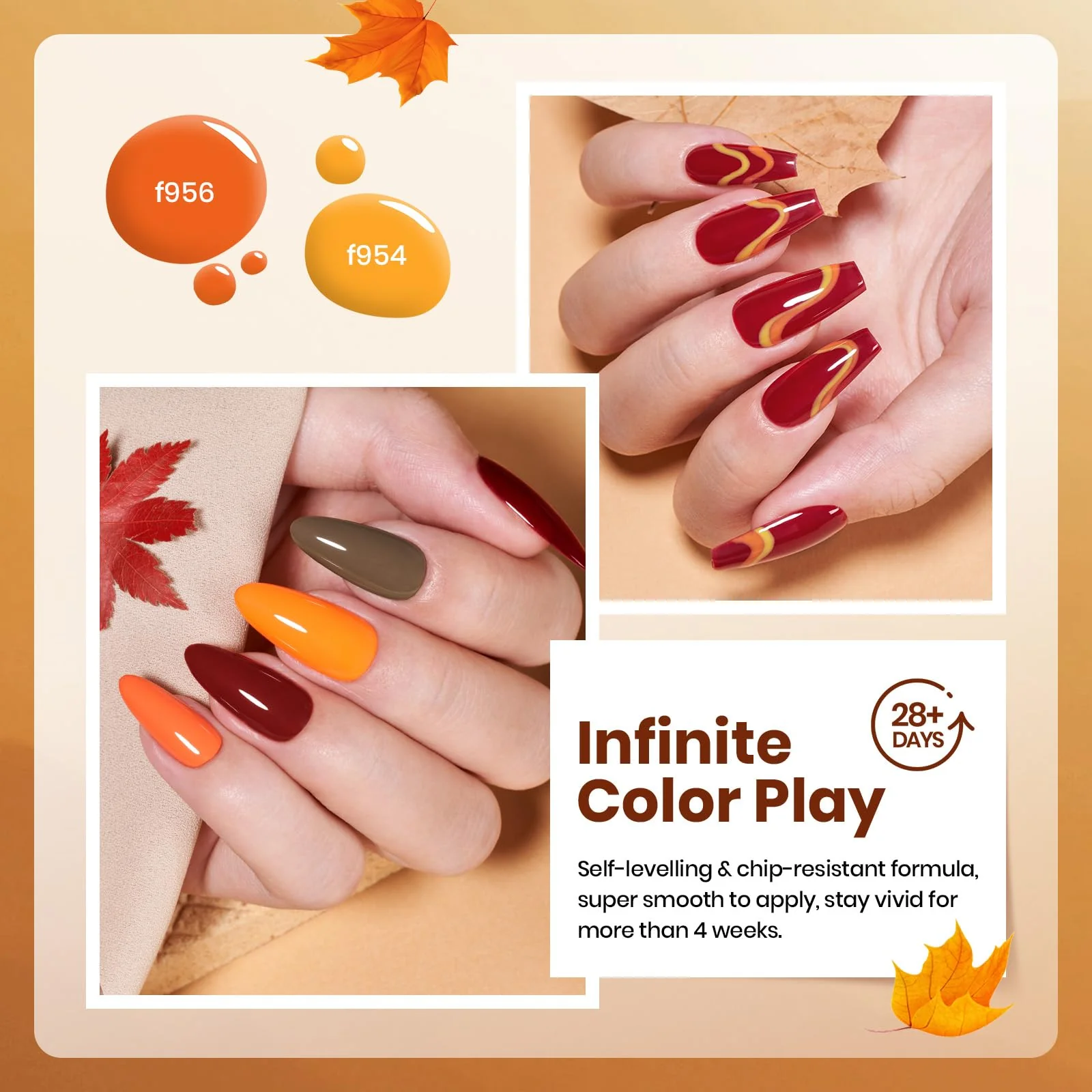 Autumn Leaves- 6 Colors Gel Polish Kit for Nails - Image 4
