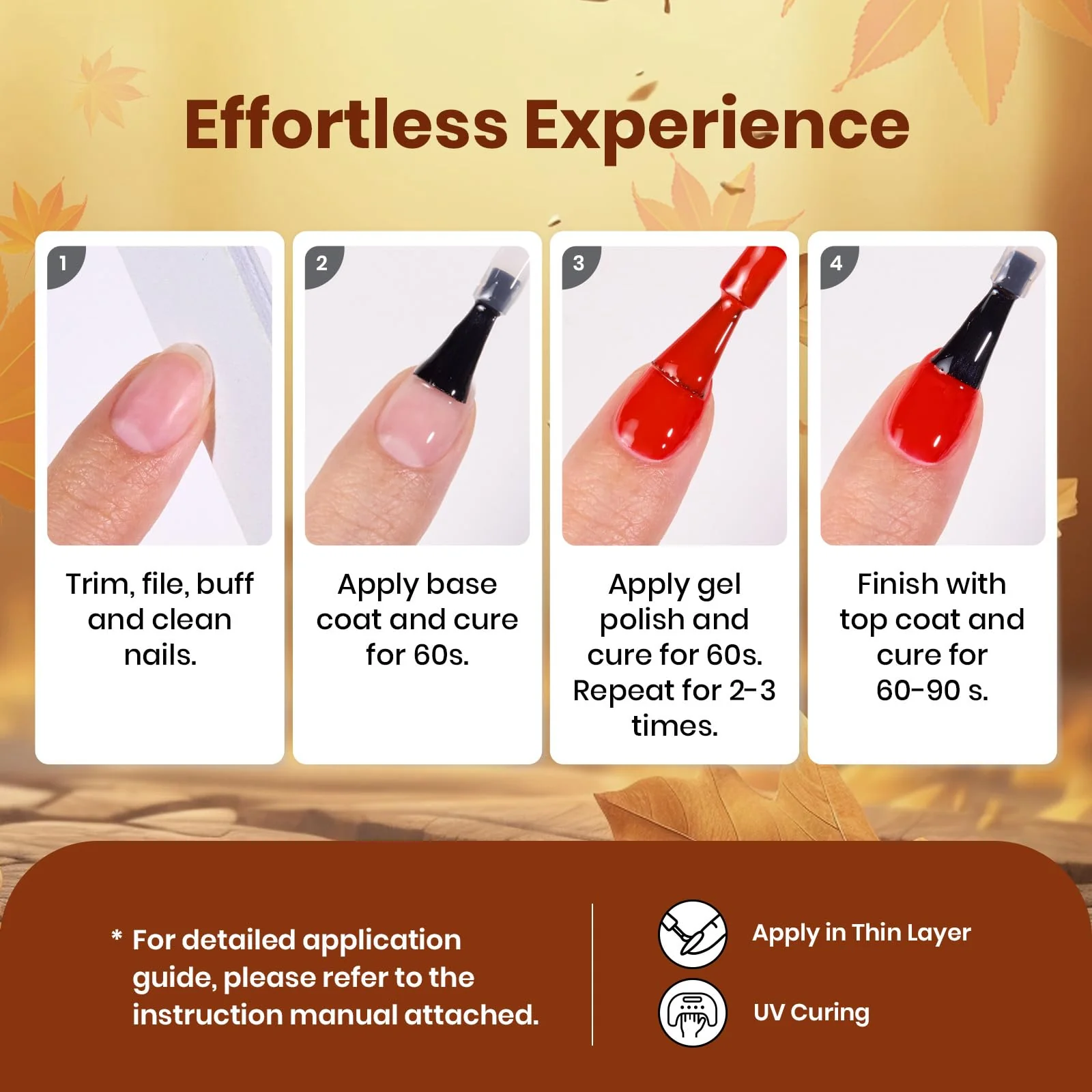 Autumn Leaves- 6 Colors Gel Polish Kit for Nails - Image 7