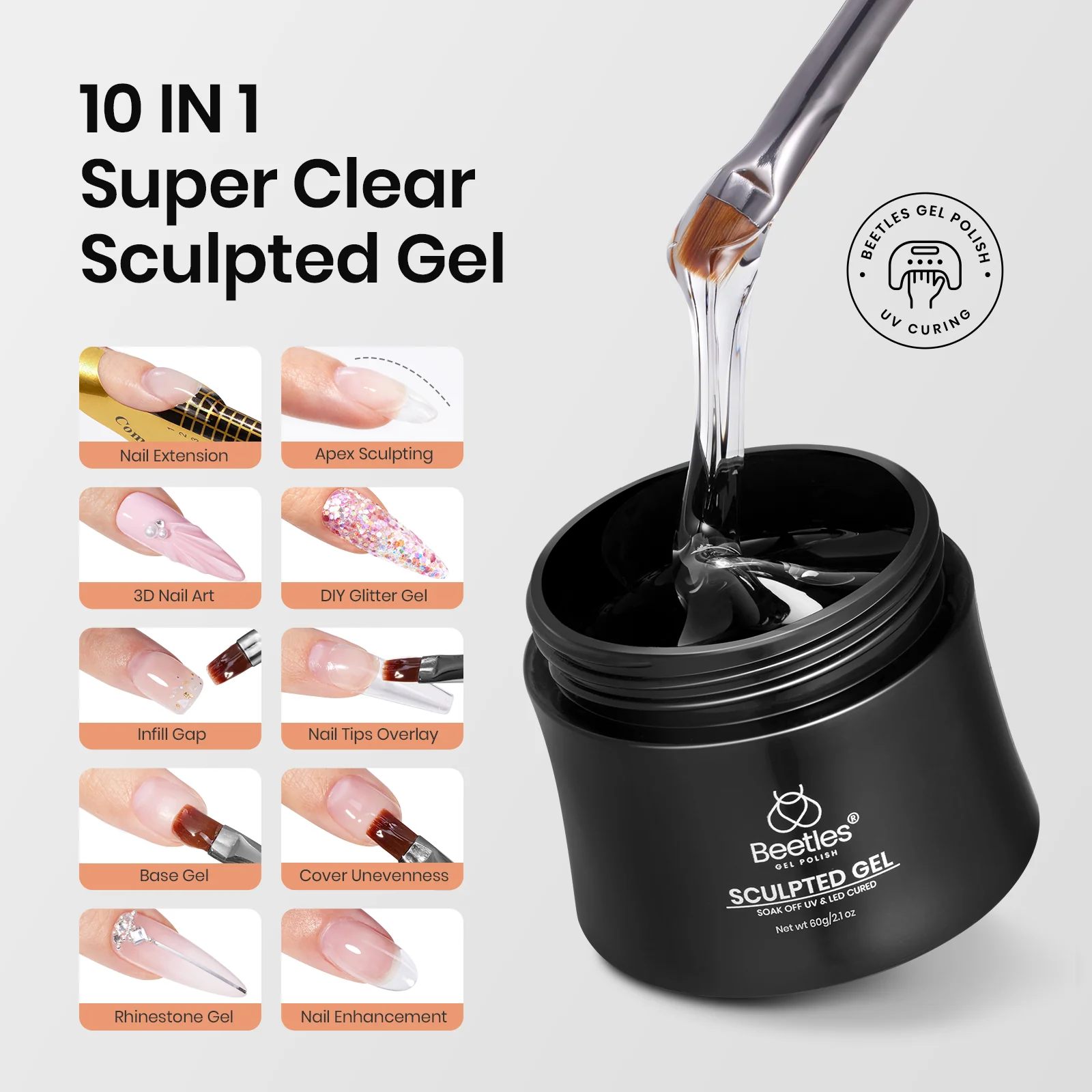 Beetles 10 in 1 Sculpture Gel Hard Gel-60g - Image 2