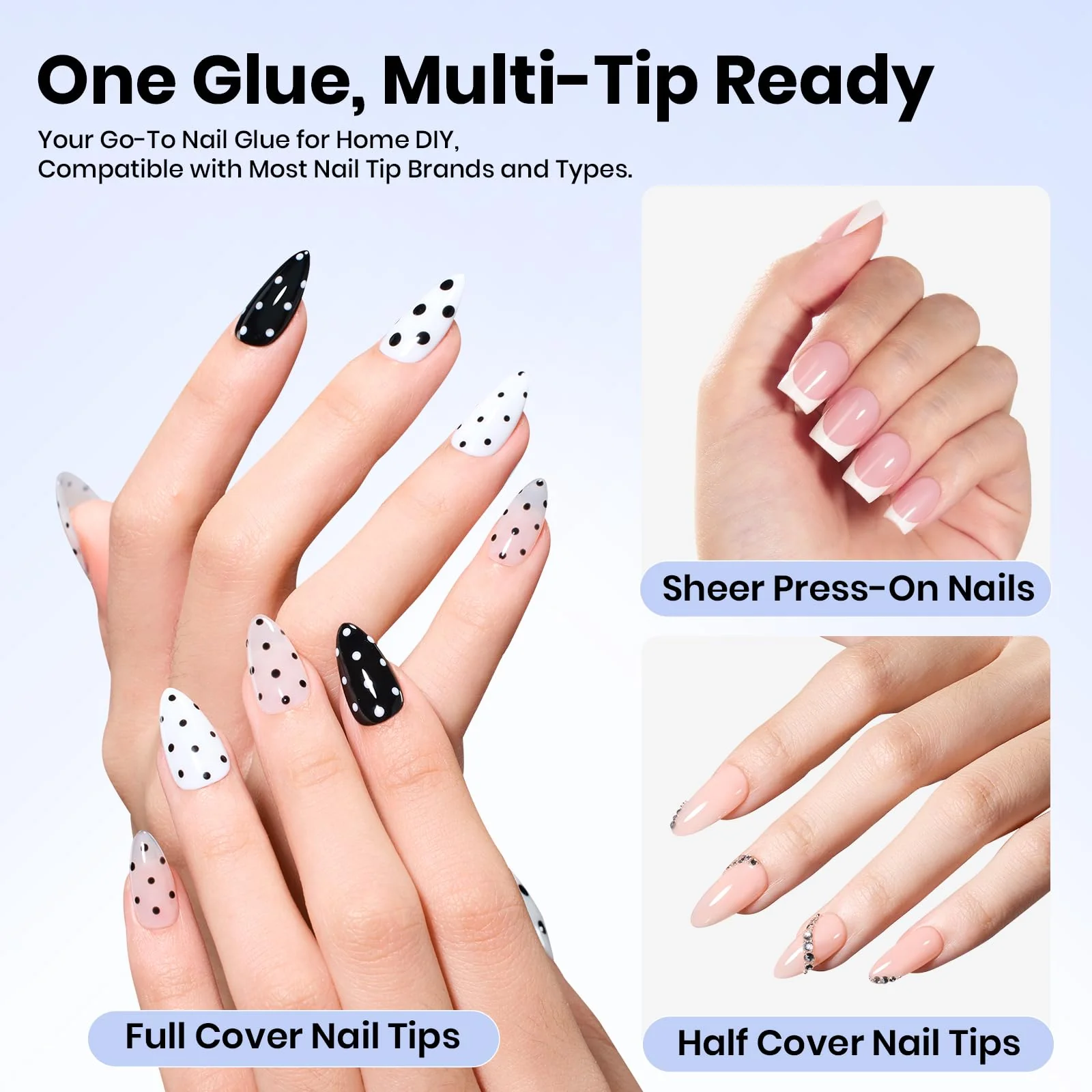 Beetles 2Pcs 15ml Gel Nail Glue for Acrylic Nail Tips Clear Self-Leveling Nail Extension Gel - Image 2