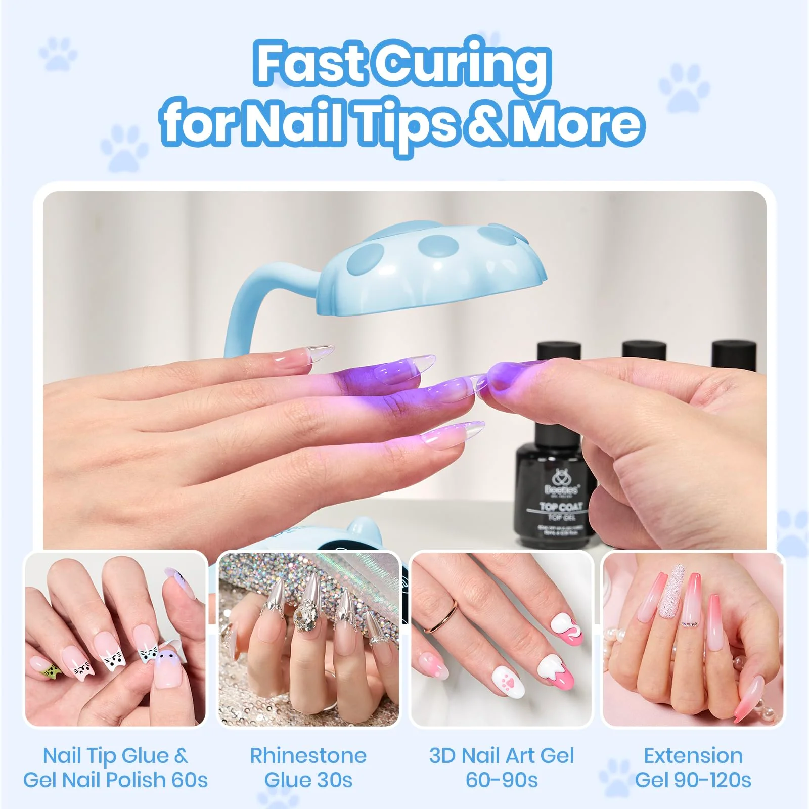Beetles 360° Flexible Gooseneck UV Nail Lamp Blue Color - Image 5