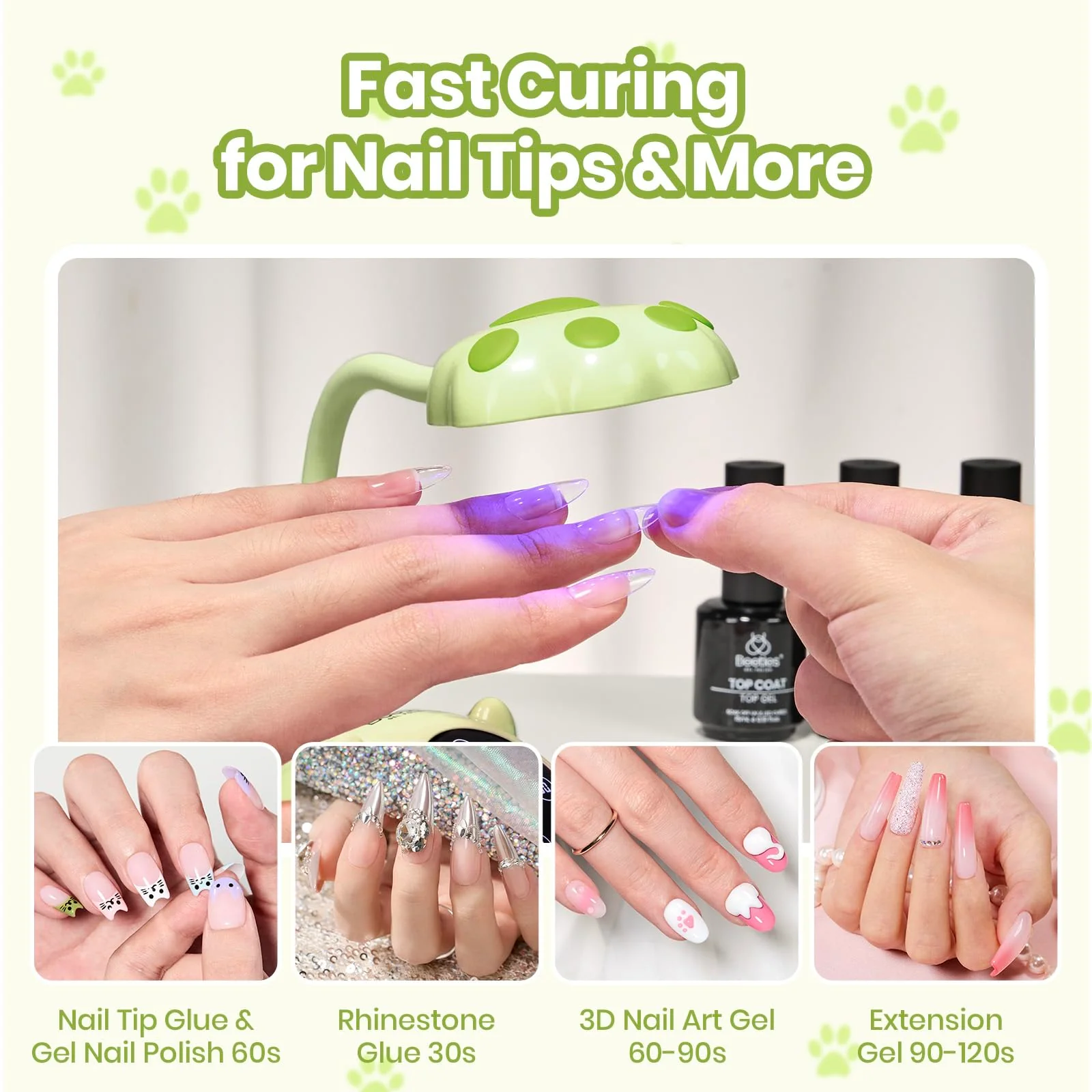 Beetles 360° Flexible Gooseneck UV Nail Lamp Green Color - Image 4