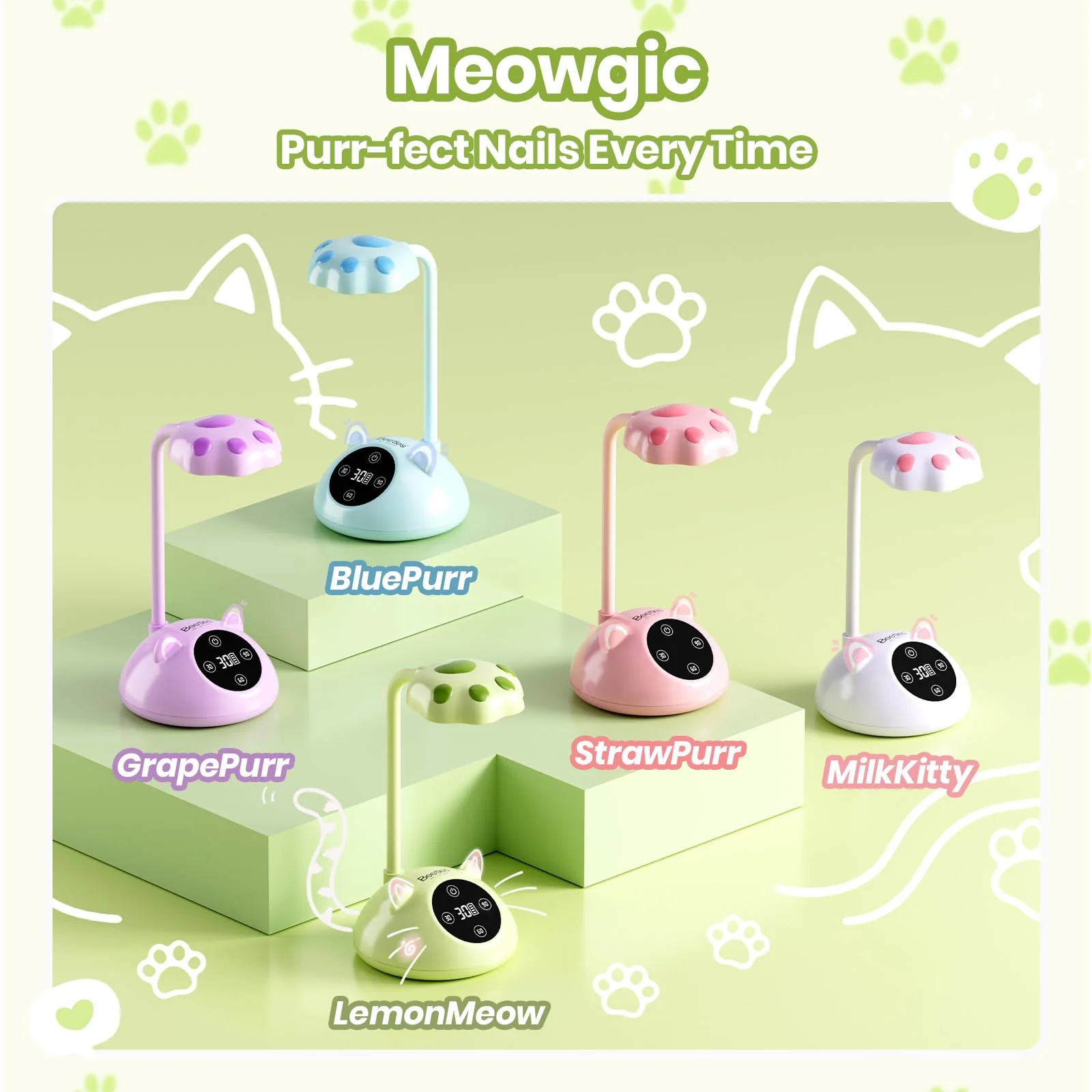 Beetles 360° Flexible Gooseneck UV Nail Lamp Green Color - Image 9