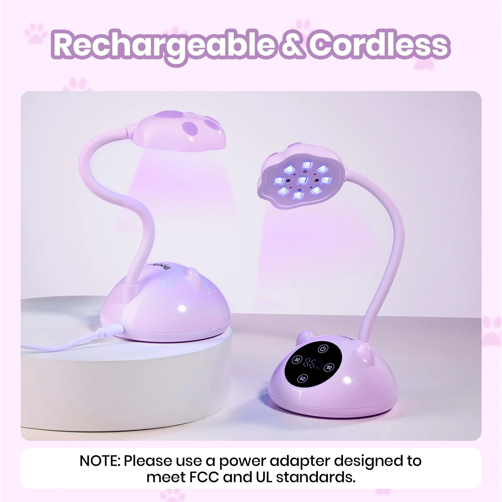 Beetles 360° Flexible Gooseneck UV Nail Lamp Purple Color - Image 2