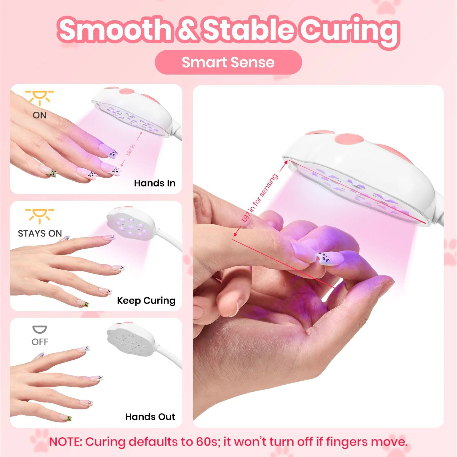 Beetles 360° Flexible Gooseneck UV Nail Lamp White Color - Image 4
