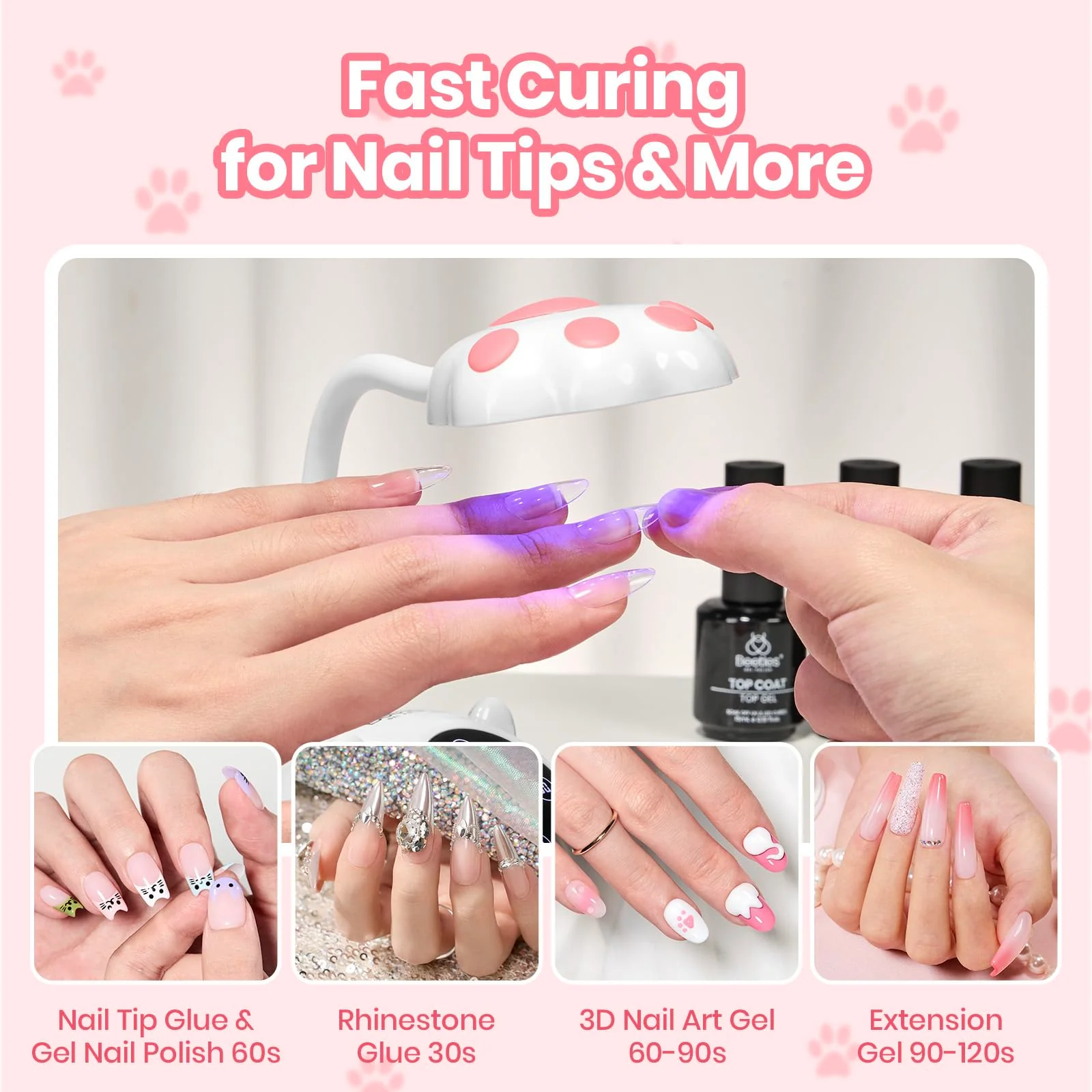 Beetles 360° Flexible Gooseneck UV Nail Lamp White Color - Image 5