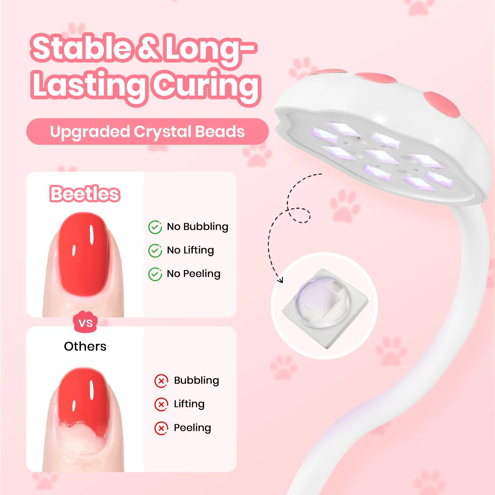 Beetles 360° Flexible Gooseneck UV Nail Lamp White Color - Image 7