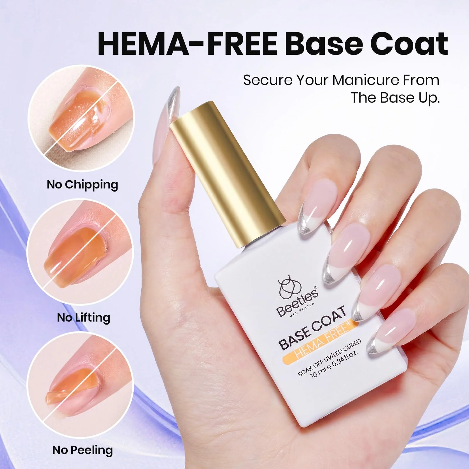 Beetles 4 Pcs Triple-Free Formula Protein Nail Prep Dehydrator & Primer Set Gel Top Coat and Base Coat - Image 5