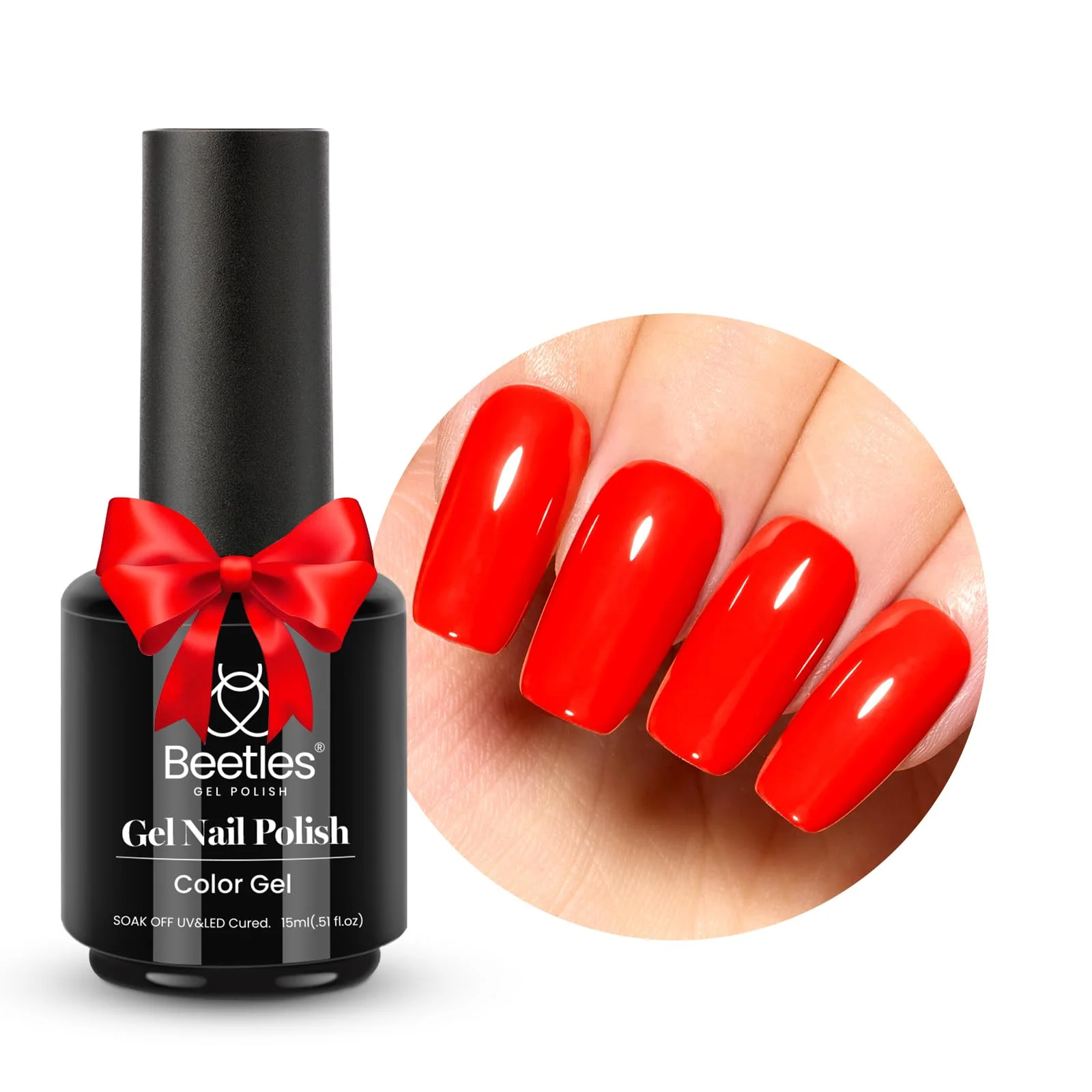 Beetles Bright Red Gel Nail Polish |15ml - Image 8