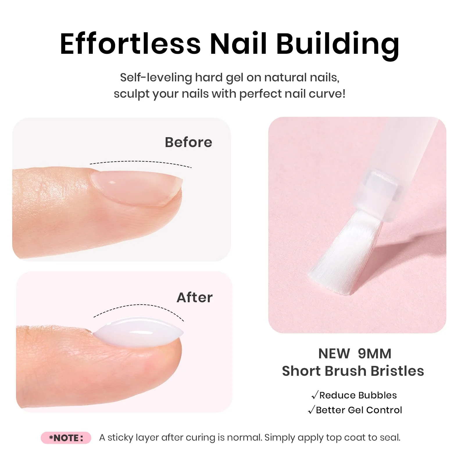 Beetles Builder Gel HEMA Free-Lady with Dreams Glitter Pink 0.51 oz 8 in 1 Nail Thickening Strengthening Building Apex for Beginner DIY Salon at Home, Pink Builder Nail Gel, UV & LED Lamp Cured - Image 3