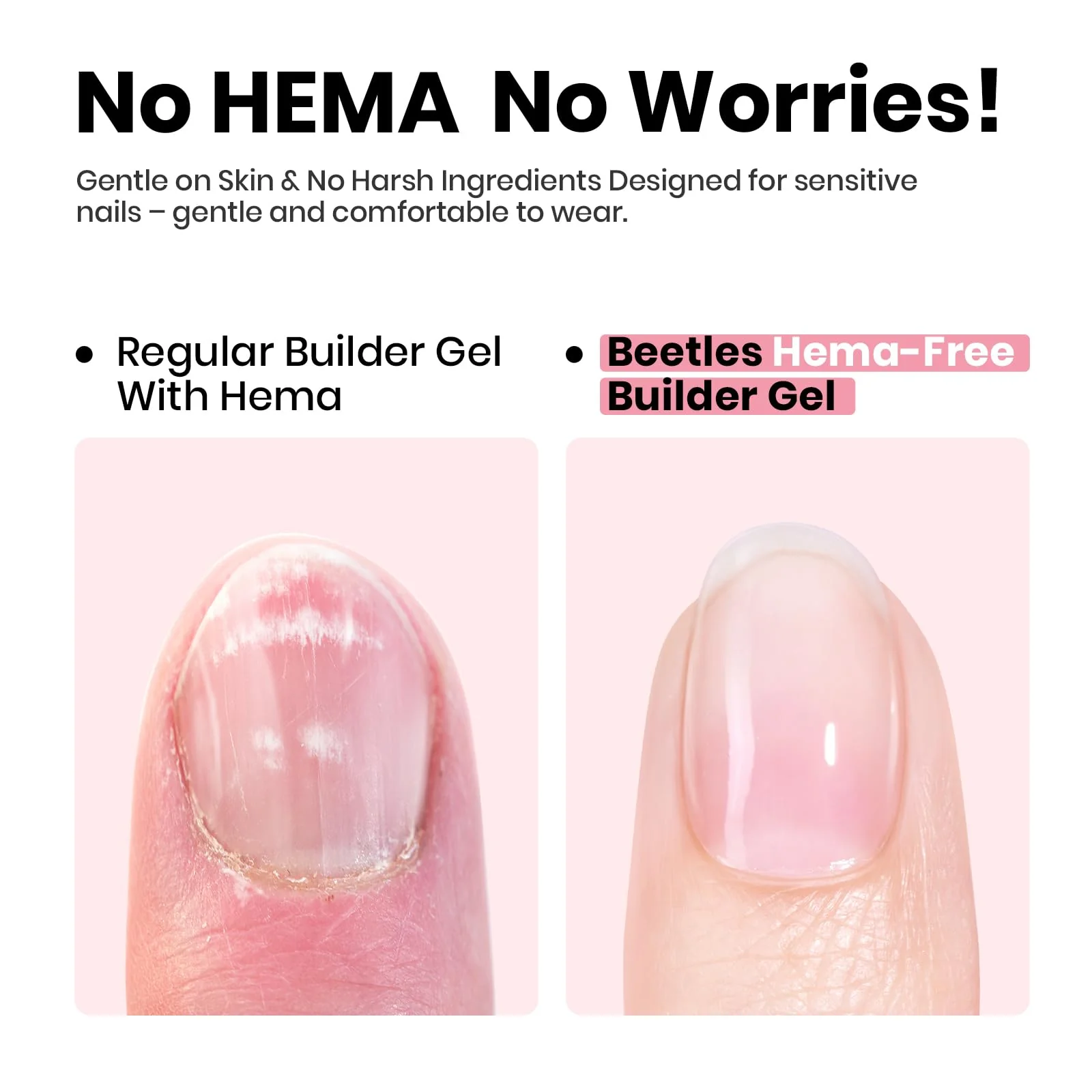 Beetles Builder Gel HEMA Free-Pristine Grace 0.5 oz 8 in 1 Nail Thickening Strengthening Building Apex for Beginner DIY Salon at Home, Jelly Pink Builder Valentines Nail Gel, UV & LED Lamp Cured - Image 2