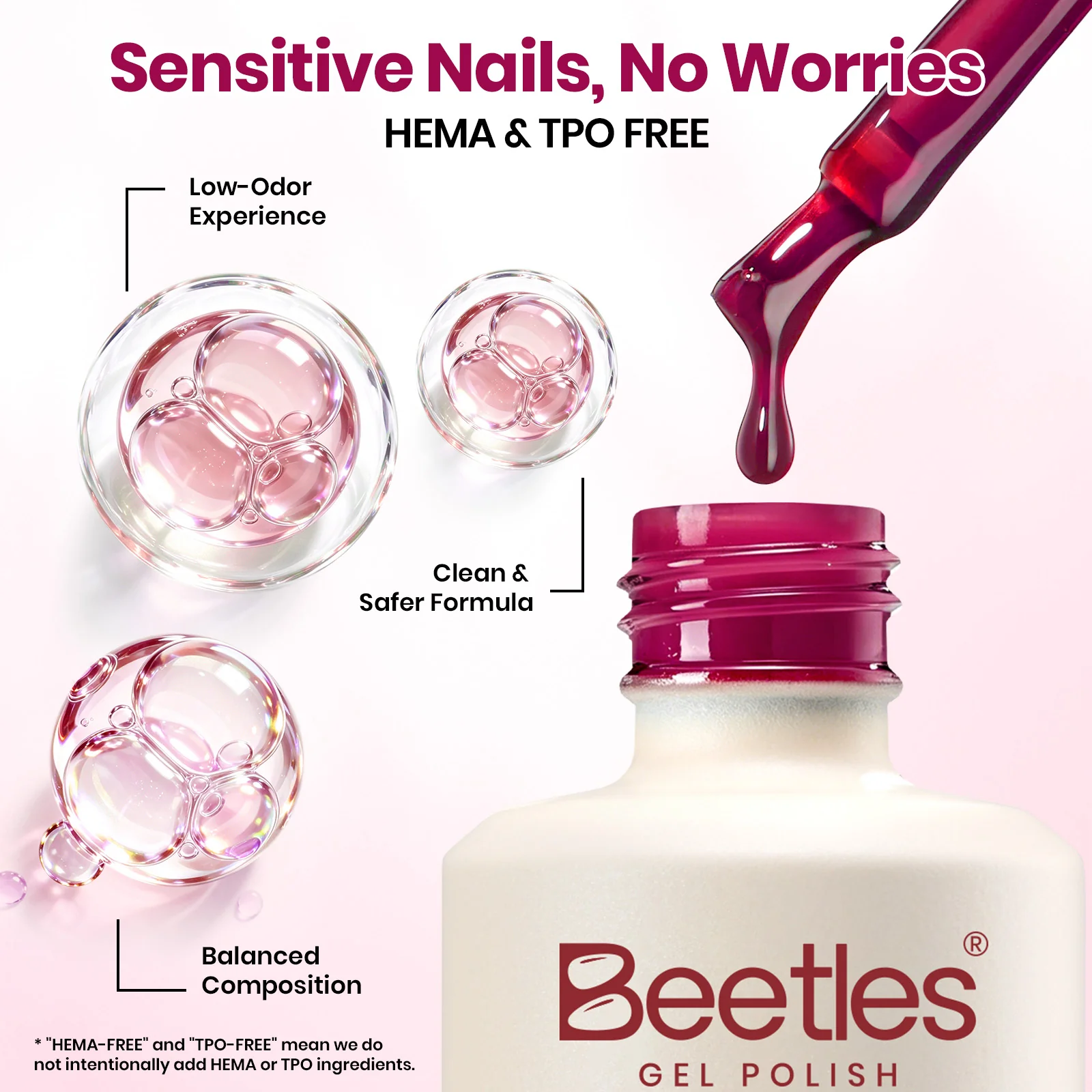 Beetles Builder Gel Nail Kit HEMA & TPO-Free, Rose Fuchsia Magenta with Nail Art Brush, 8 in 1 for Building Strengthening & Extension, Beginner Friendly DIY Salon at Home, UV LED Lamp Needed - Image 2