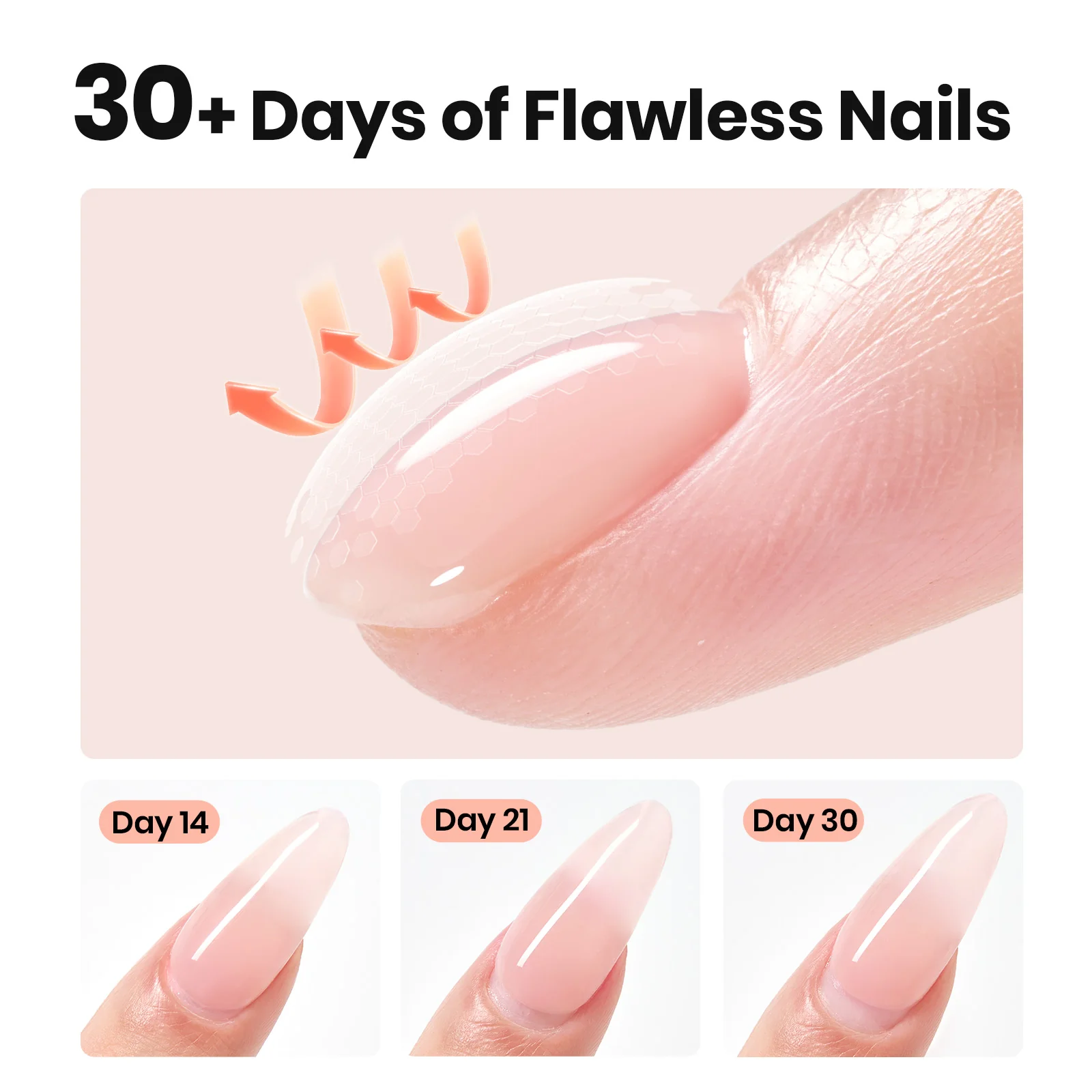 Beetles Builder Gel Nail Kit-Silken Petal 2 Pcs 8 in 1 Nail Thickening Strengthening Building Apex for Beginner DIY Salon at Home,UV Clear & Jelly Nude Builder Gels with Nail Brush,New Bottle - Image 5