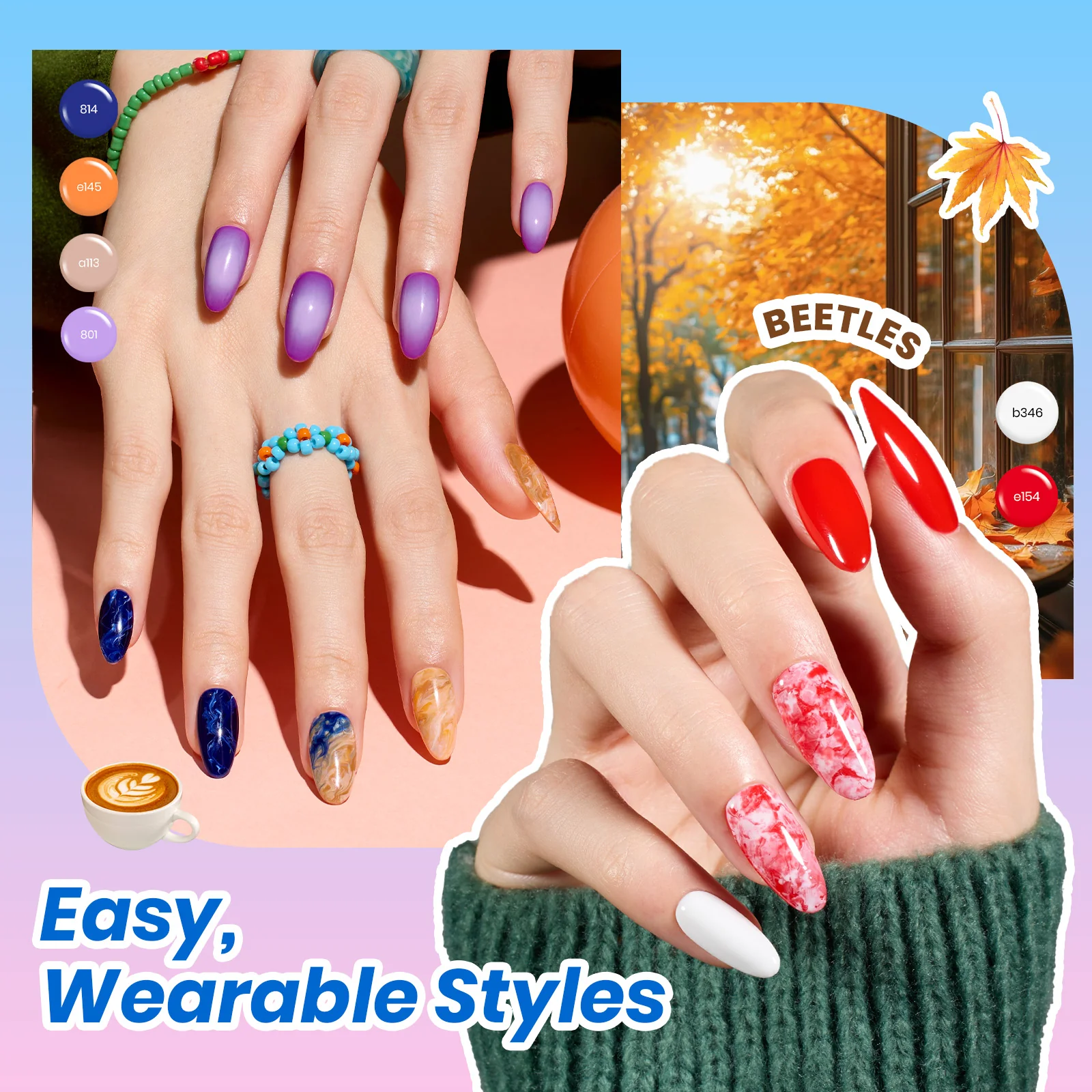 Beetles Gel Nail Starter Kit Creative Flow TPO & HEMA Free 35 Colors All Seasons Shades Summer Nails All-in-One Mani Kit - Image 7