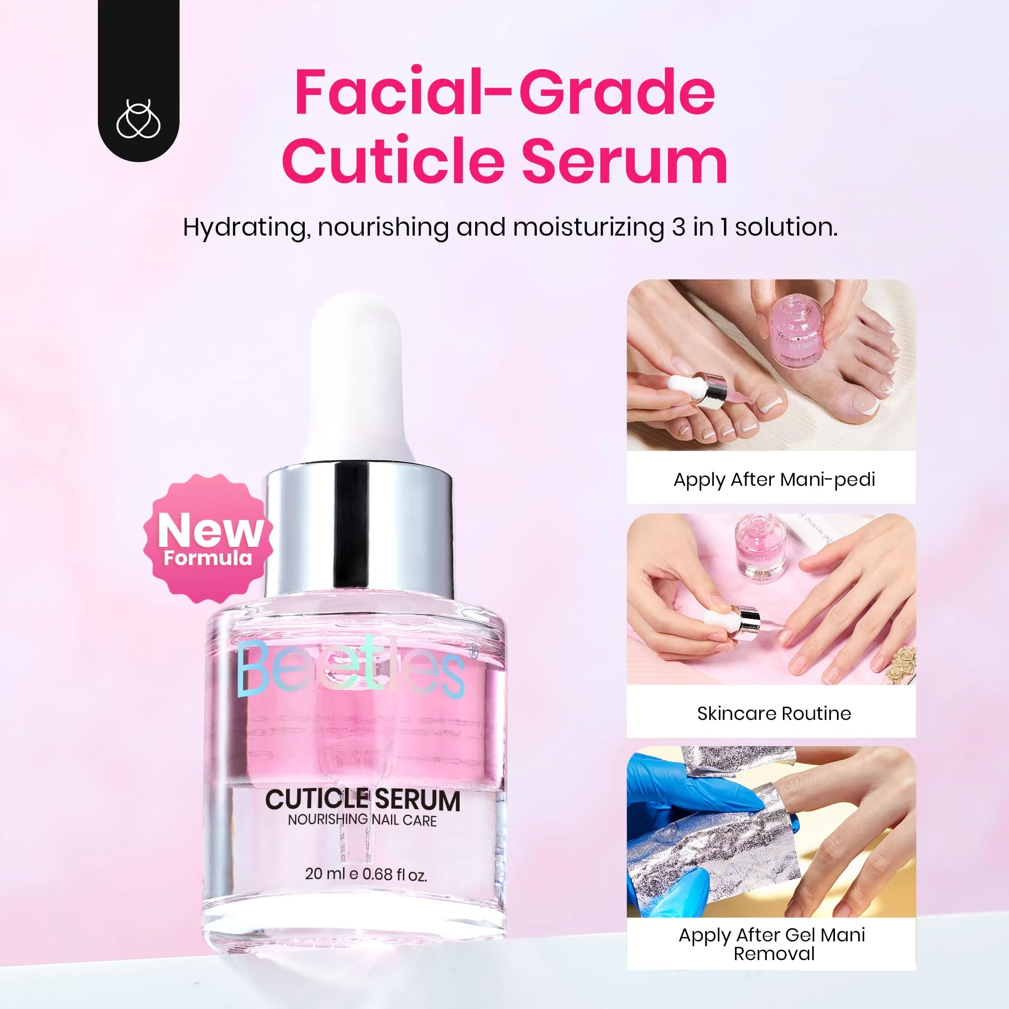 Beetles Cuticle Oil For Nails 20ml Nail Care Oil Stronger - Image 2