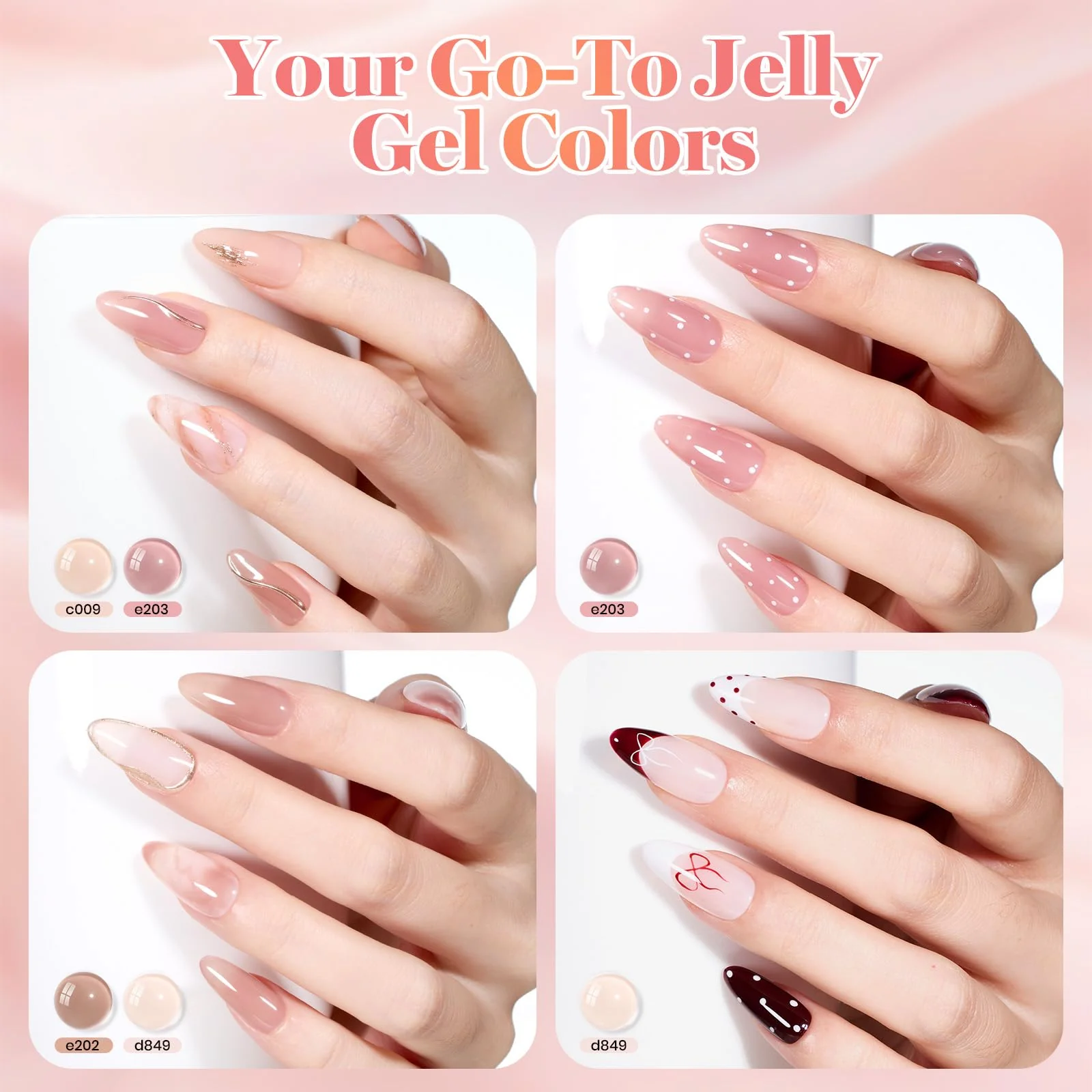 Beetles Gel Nail Polish Earthy Rose  6 Colors 15ML Nude Pink Brown Neutral Jelly Summer Nails Gel Polish Kit - Image 5