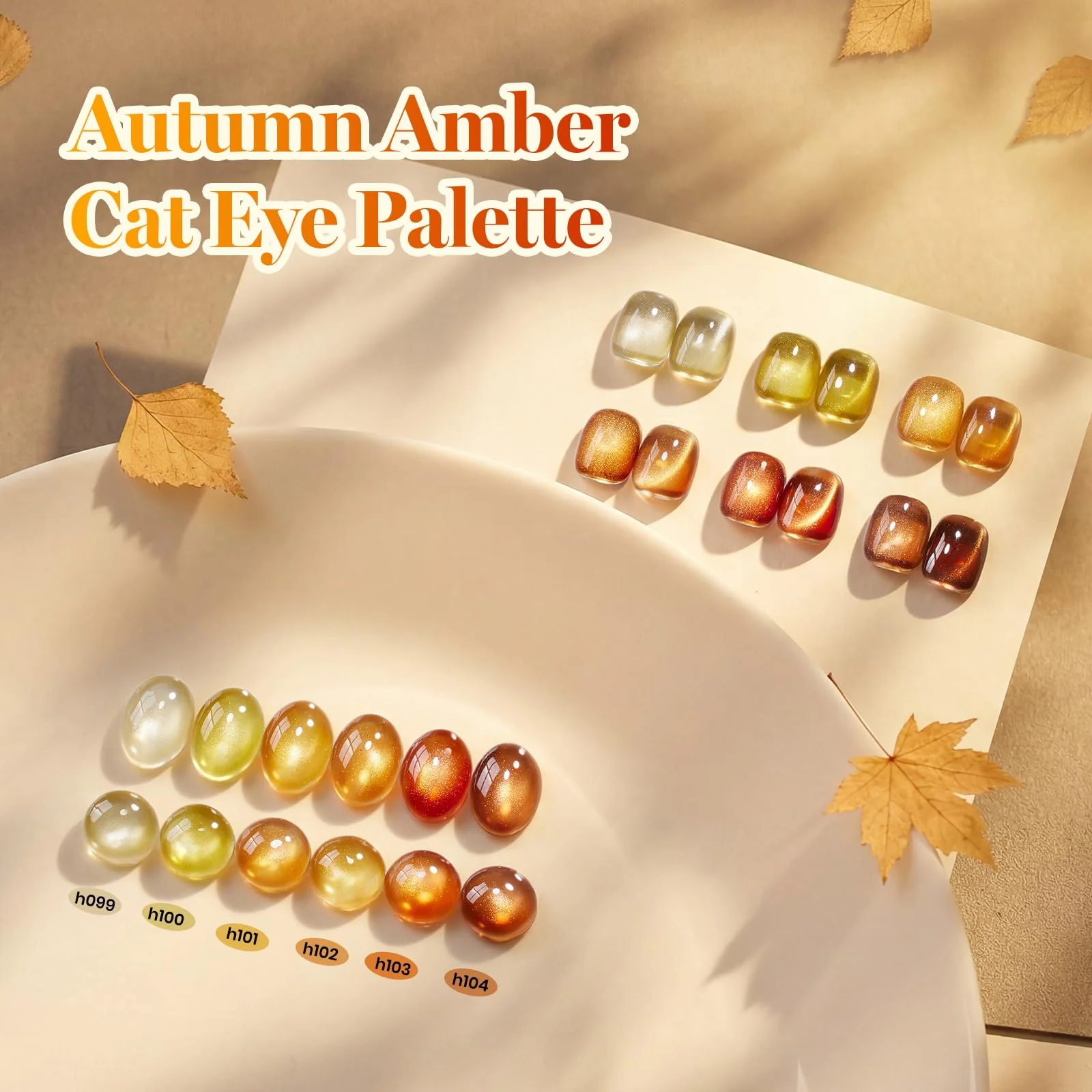 Beetles Gel Nail Polish Falling Gold 6 Colors 15ML Gold Brown Orange Cat Eye Glitter Gel Polish Kit - Image 5