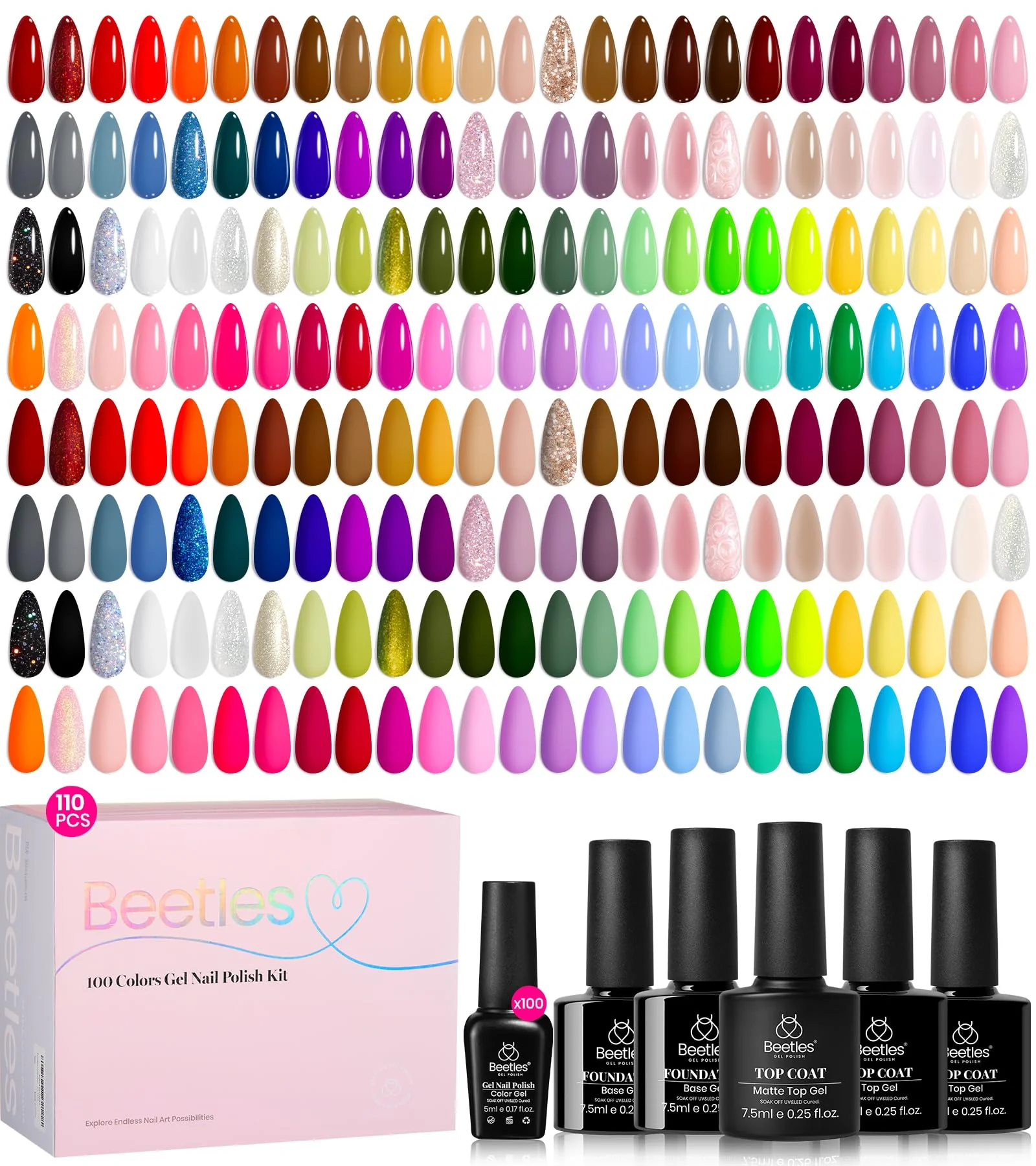 Beetles Gel Nail Polish Set - Nails Chroma Dreams 100 Colors Polish Kit - Image 7