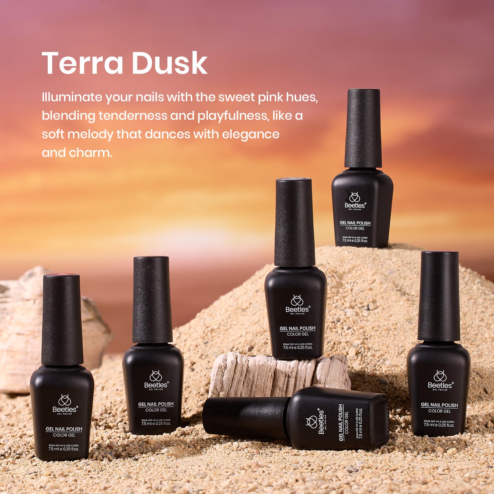 Beetles Gel Polish Terra Dusk Winter Nails  - 6PCS Fall Winter Glitter Gel Nail Polish Kit - Image 2