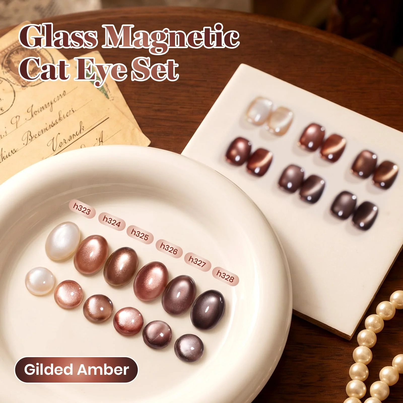 Beetles Gilded Amber Brown Cat Eye 6 Colors 15ML Gel Nail Polish Set Fall Winter Nails - Image 5