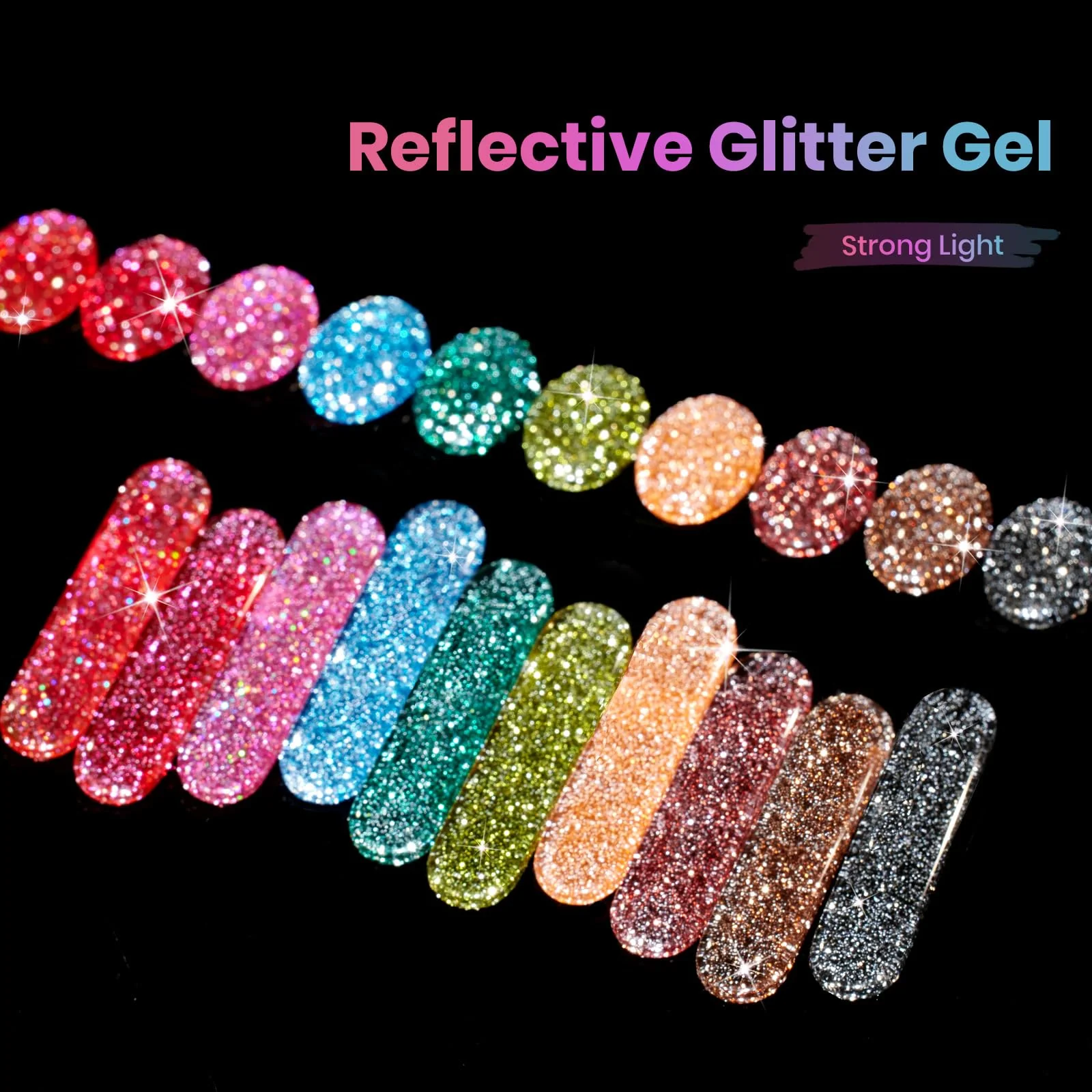 Beetles Glitter Gel Nail Polish Set Party Auras 20 Colors Sparkle and Diamond Shimmer Summer Nails Art - Image 4