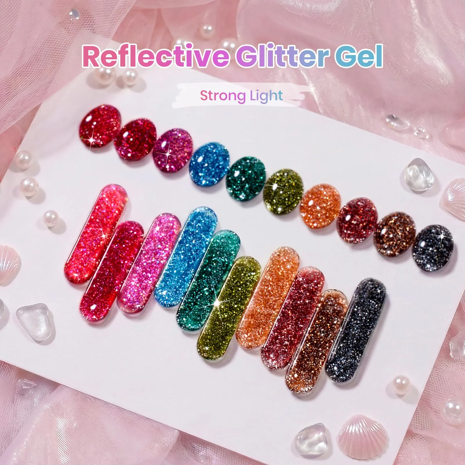 Beetles Glitter Gel Nail Polish Set Party Auras 20 Colors Sparkle and Diamond Shimmer Summer Nails Art - Image 5