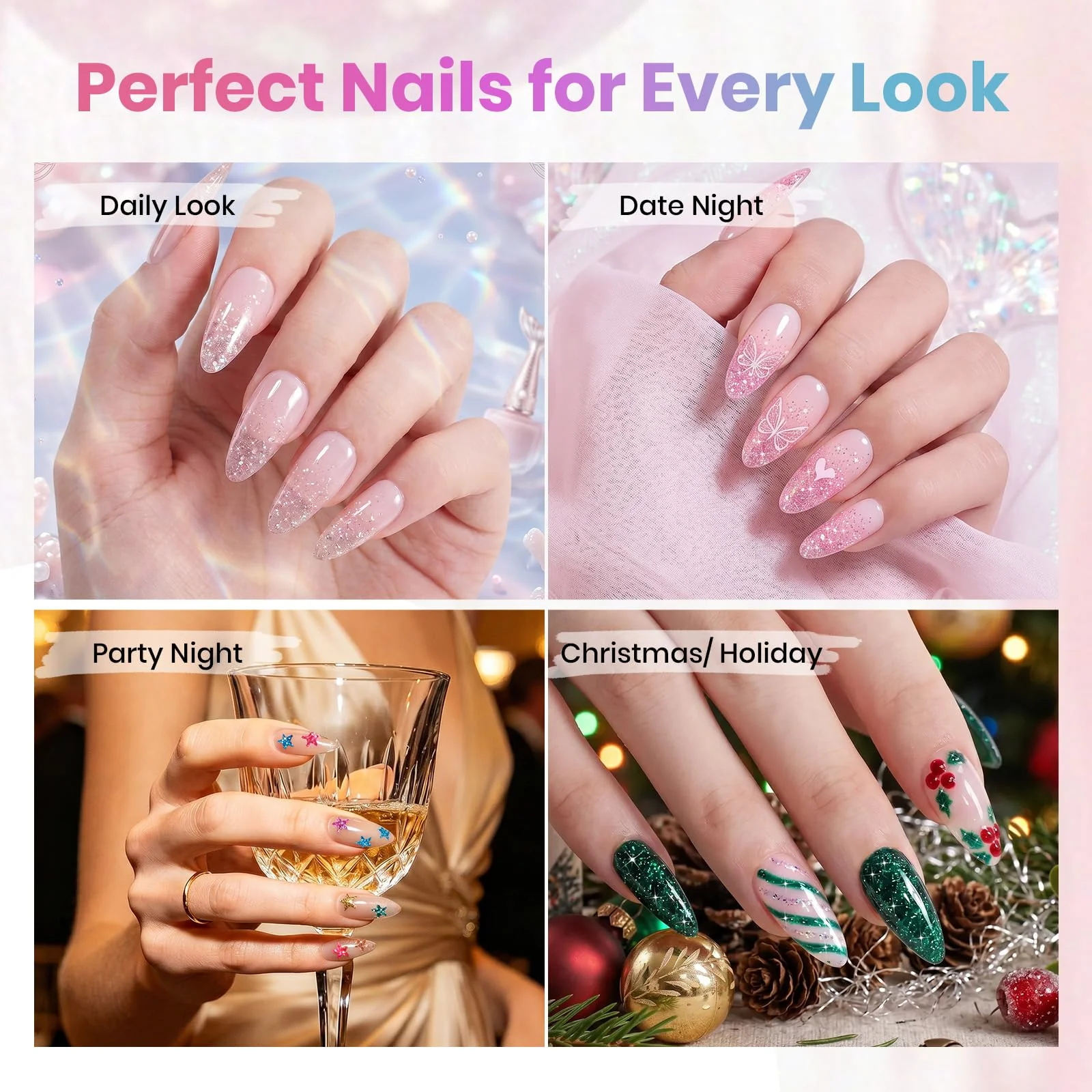 Beetles Glitter Gel Nail Polish Set Party Auras 20 Colors Sparkle and Diamond Shimmer Summer Nails Art - Image 7