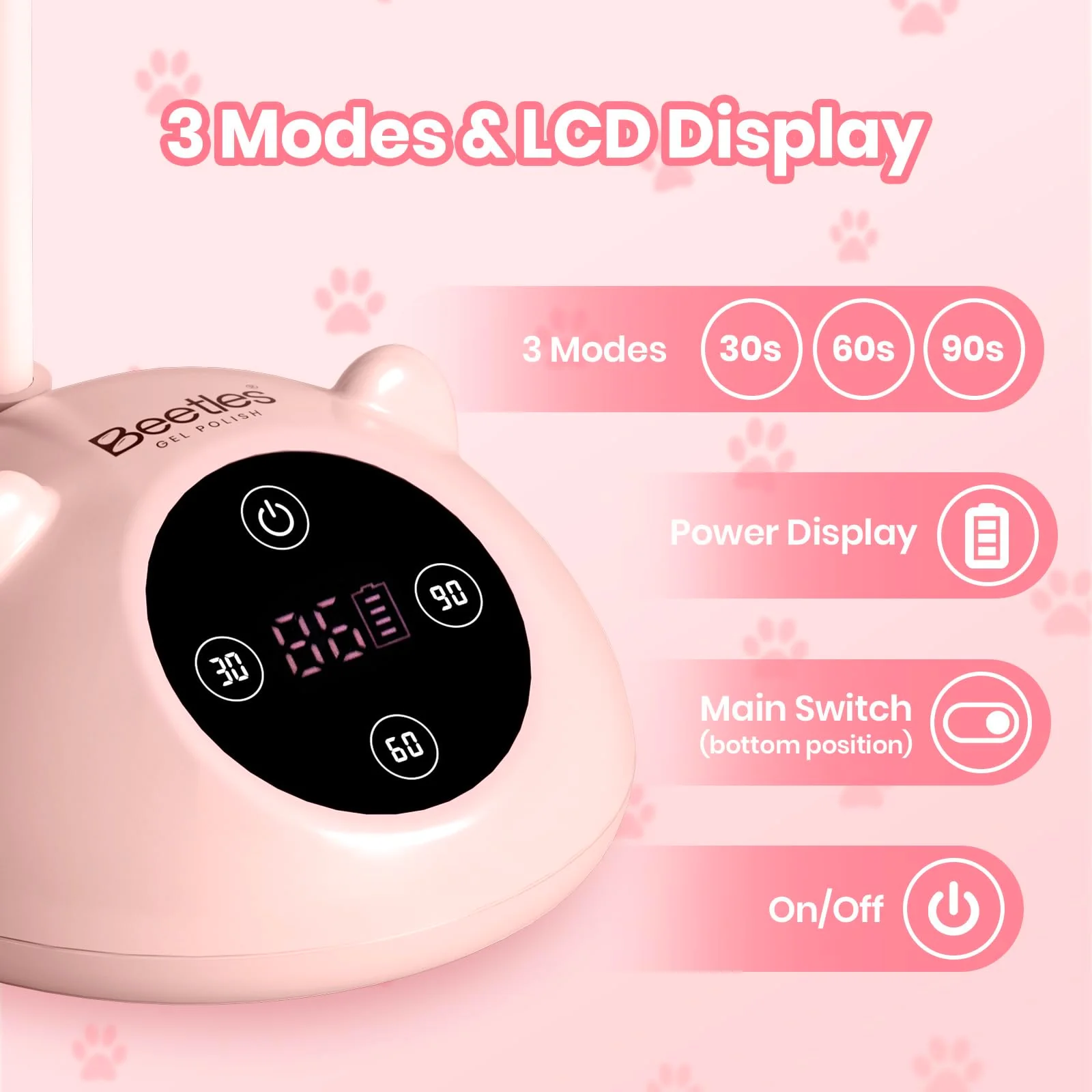 Beetles 360° Flexible Gooseneck UV Nail Lamp Pink Color - Image 6