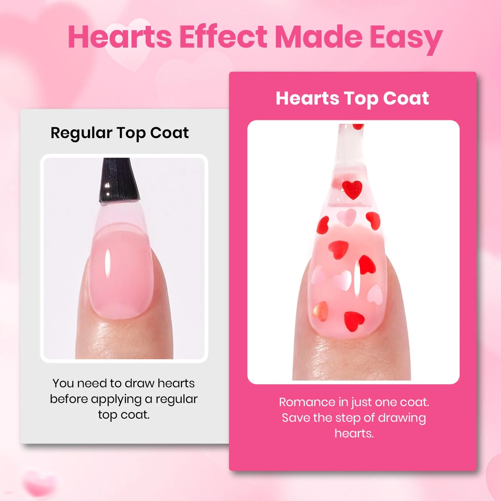 Beetles Heart Nails Essential Glitter Gel Top Coat & Pink Rubber Base Builder Nail Gel Set - Image 4