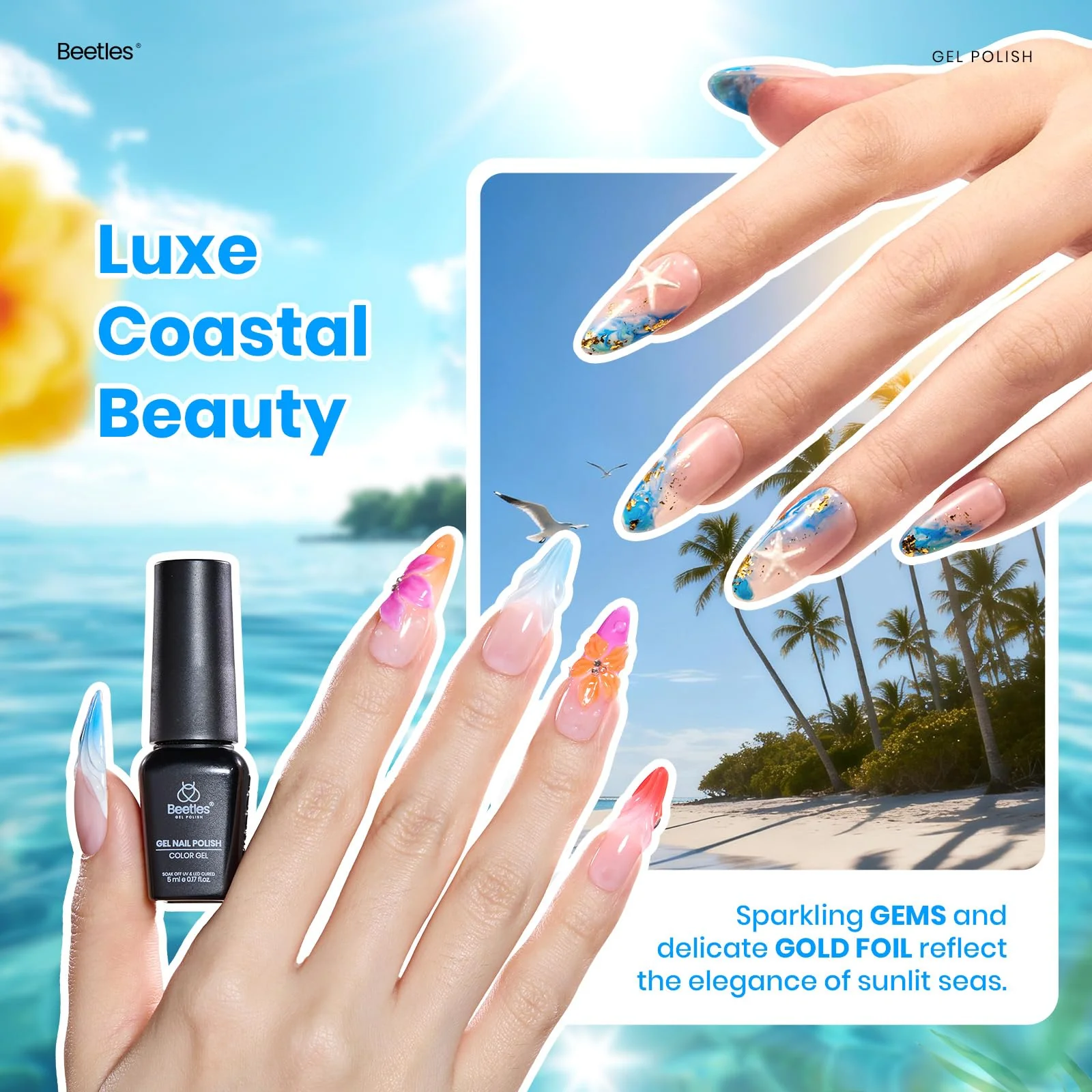 Beetles High Gloss Shine 36 Colors Summer Nails Island Holiday Gel Nail Polish Kit - Image 6
