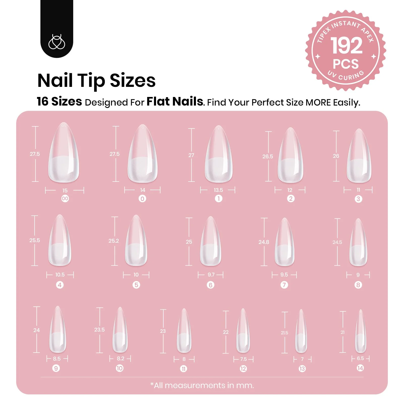 Beetles Medium Stiletto Tipex Nail Tips | 192 Pcs - Image 5