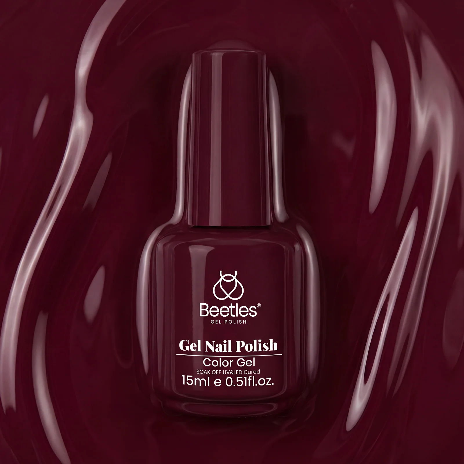 Beetles Merlot Wine Nails  Gel Polish 15ml Dark Maroon Red Gel Nail Polish