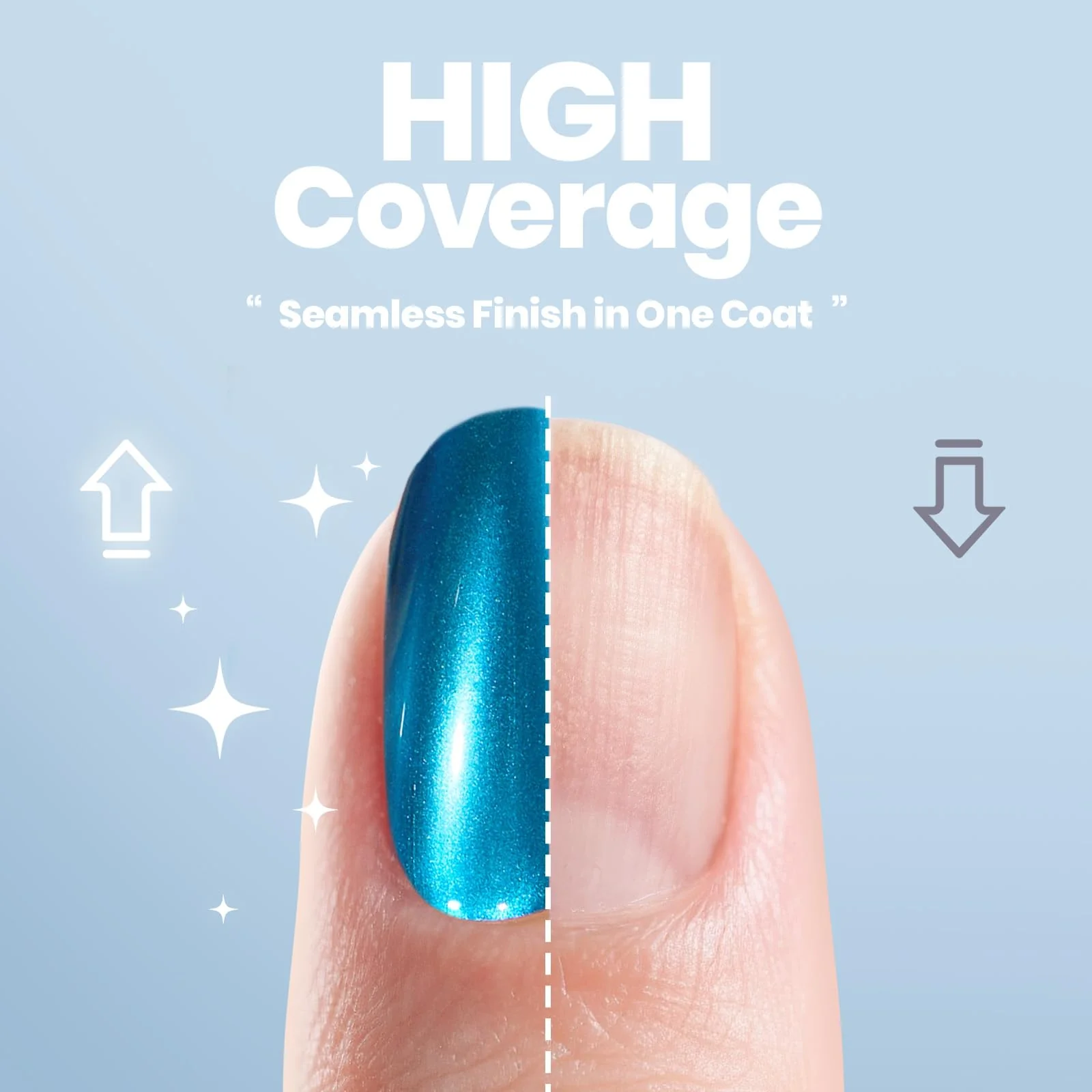 Beetles Metallic Blue Nail Polish - Blue Mirage Mirror Nail Polish Quick-Drying & High Gloss Nail Lacquer Metallic Effect - Image 2
