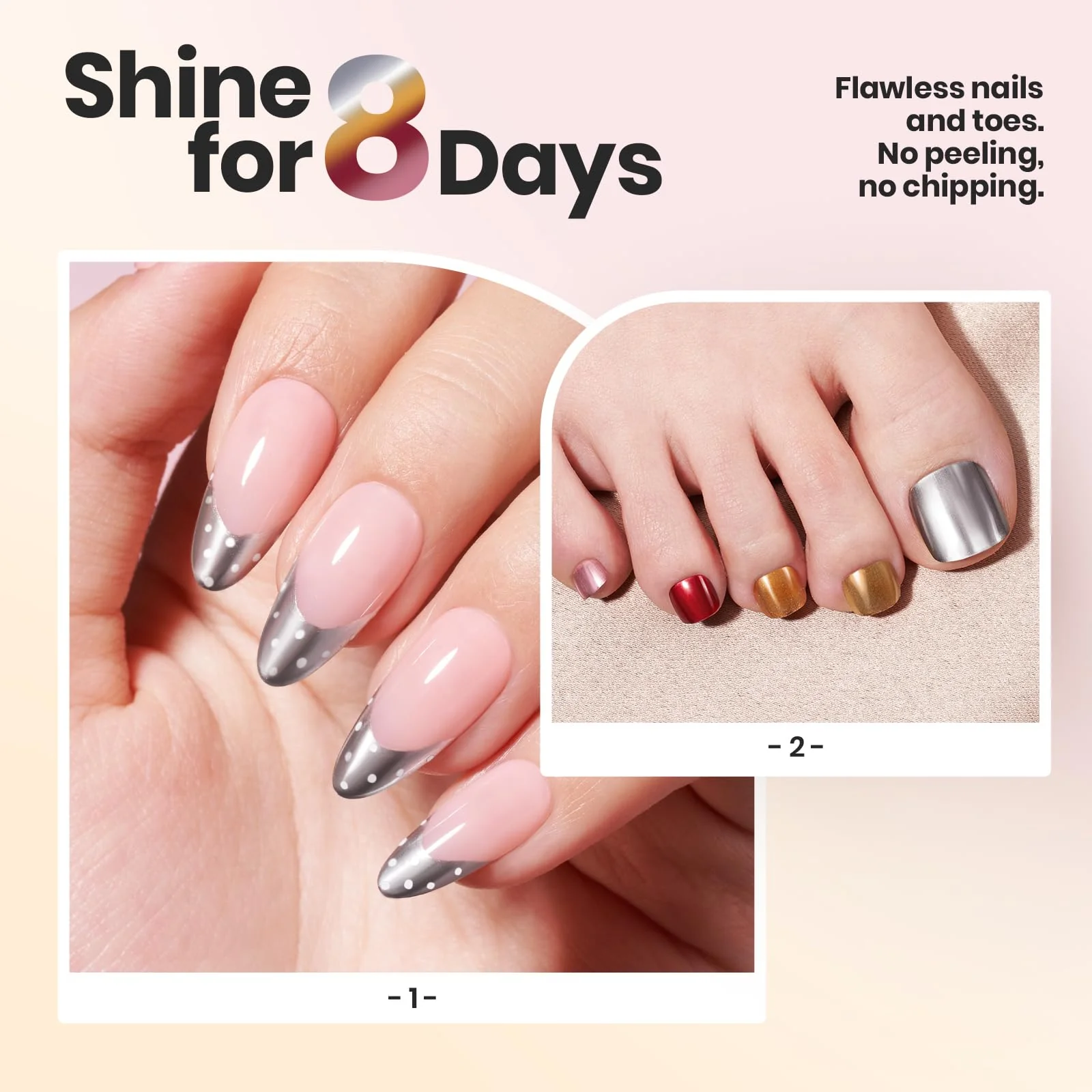 Beetles Mirror Nail Polish Set – Metallic Muse 6 Colors Quick-Drying & High Gloss Nail Spring Nails - Image 4