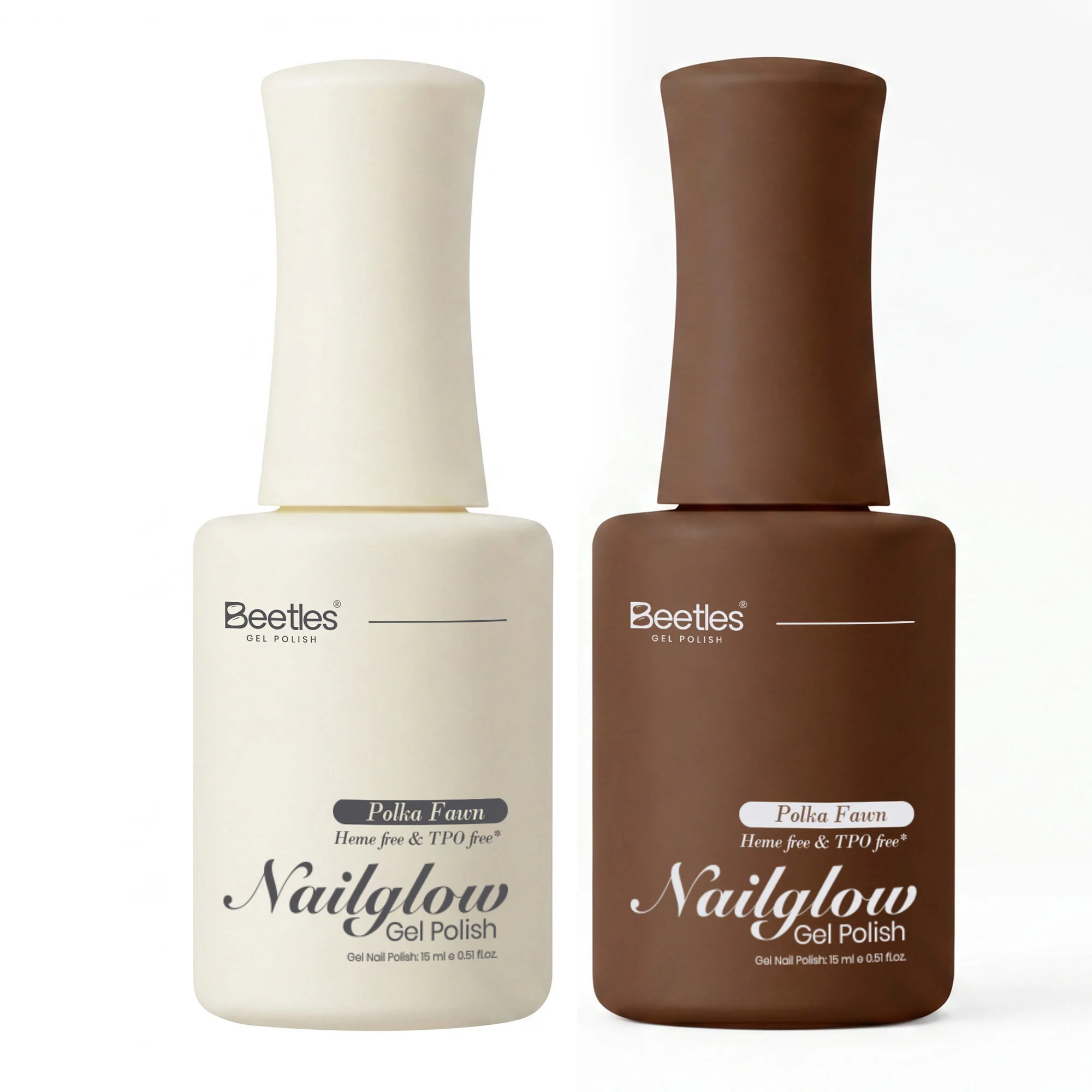 Beetles Nail Glow  Polka Fawn HEMA Free TPO Free 2 Colors Gel Polish Duo 15ml