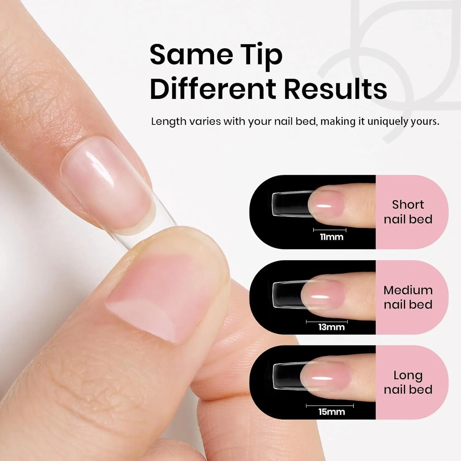 Beetles Nail Tips Medium Square 576Pcs 12 Sizes Pre-Etched Soft Acrylic Tips - Image 7