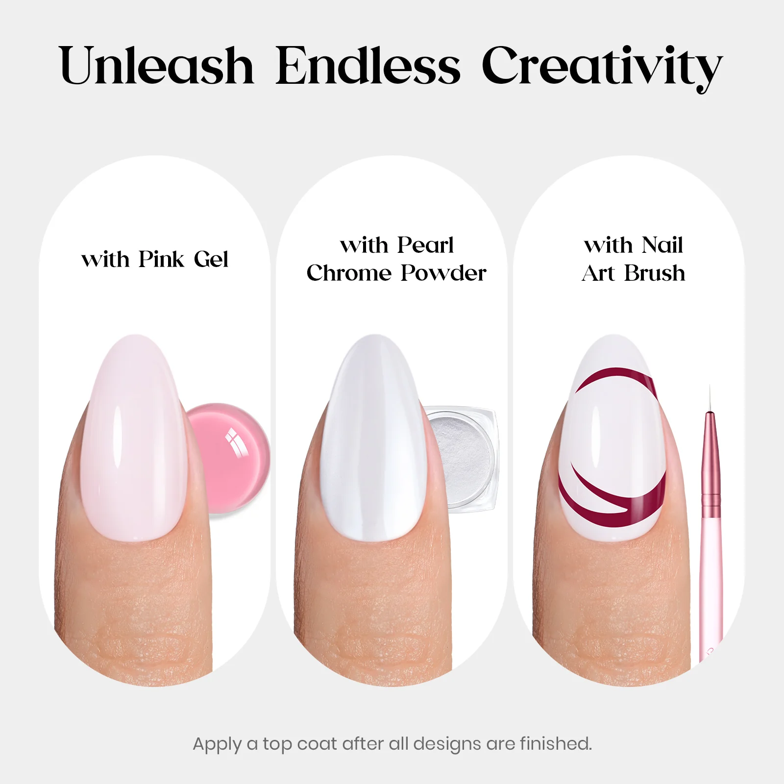 Beetles Natural Milky Nail Tips - Milky White Medium Almond 16 sizes*5 - Image 5
