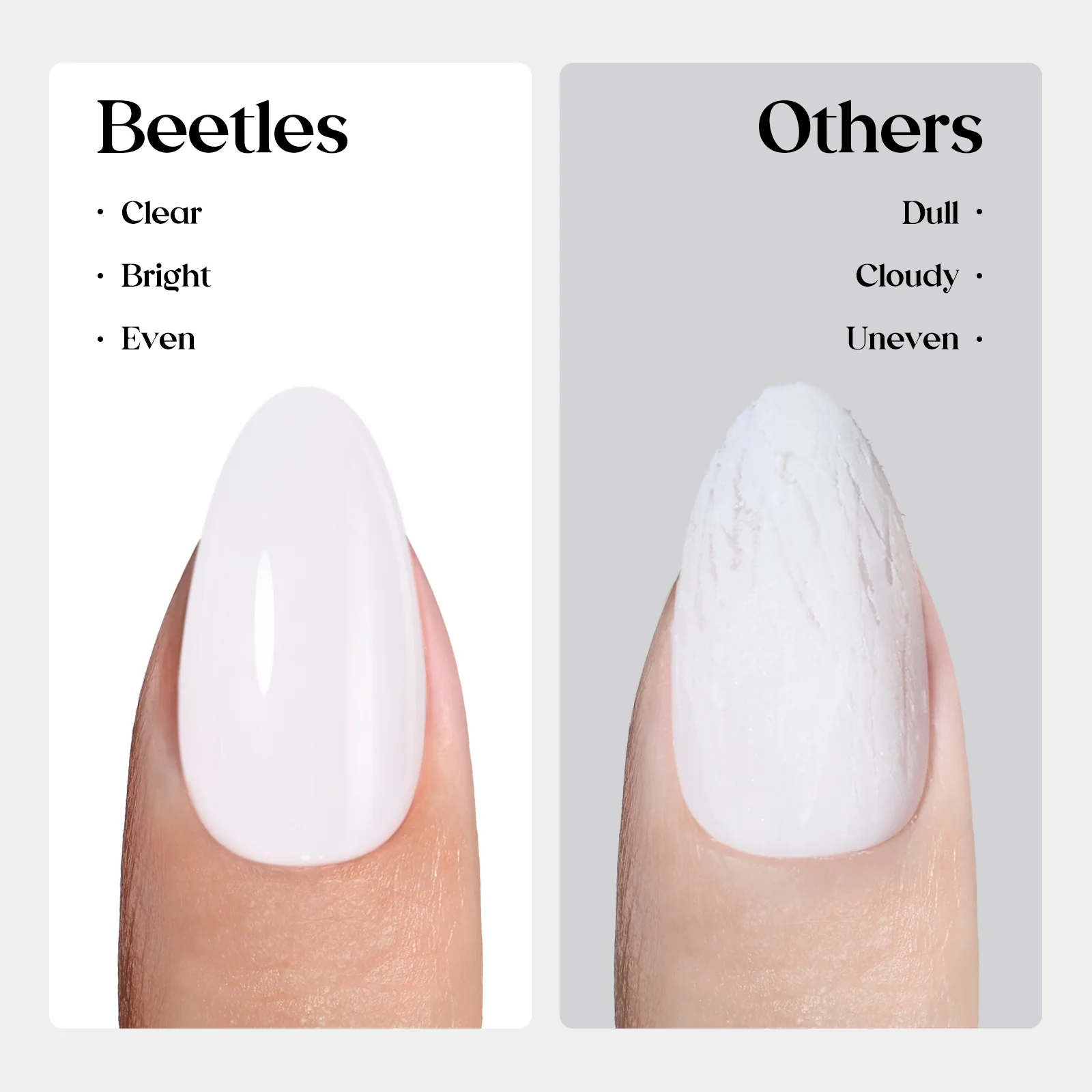 Beetles Natural Milky Nail Tips - Milky White Medium Almond 16 sizes*5 - Image 7