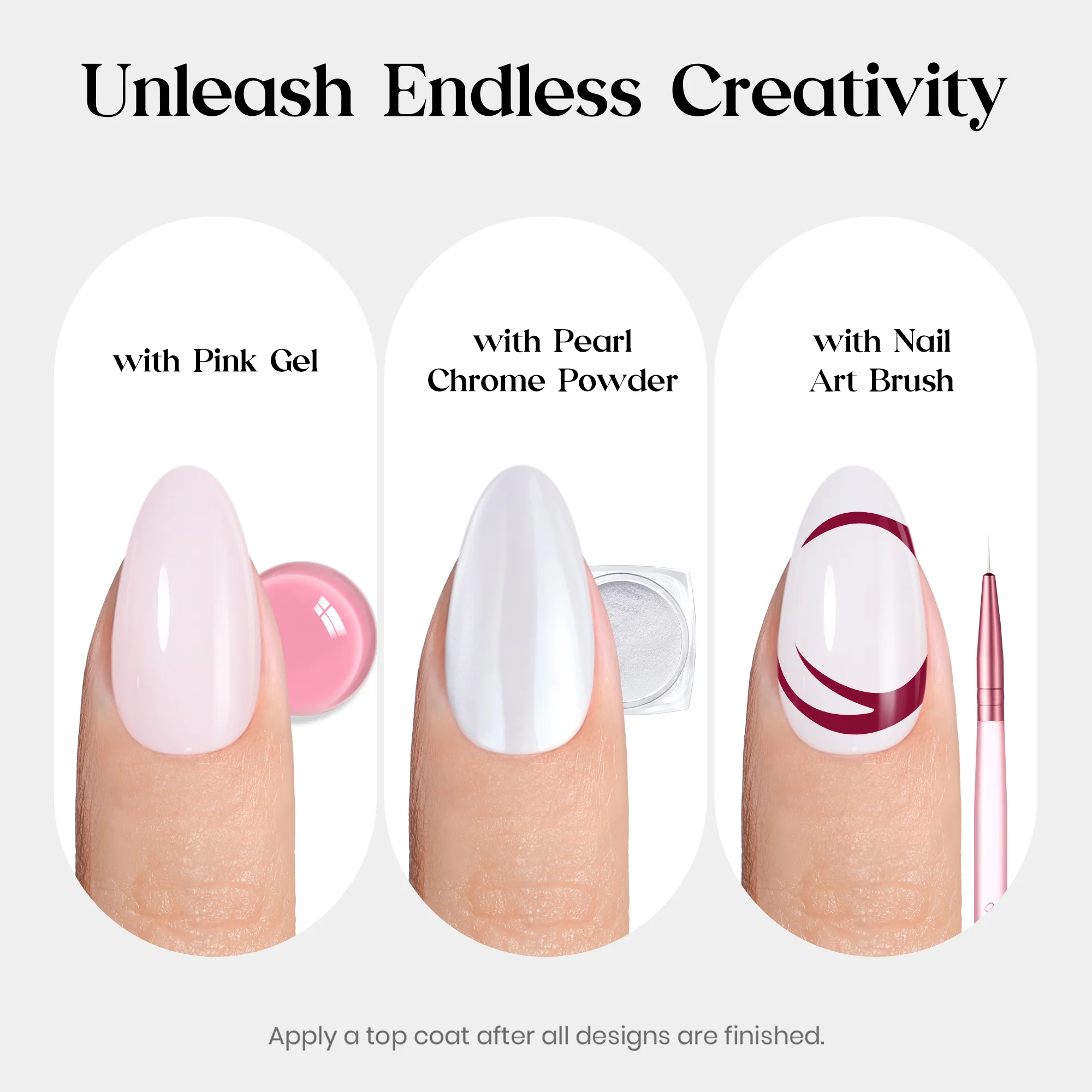 Beetles Natural Milky Nail Tips - Milky White Short Oval 16 sizes*5 - Image 5
