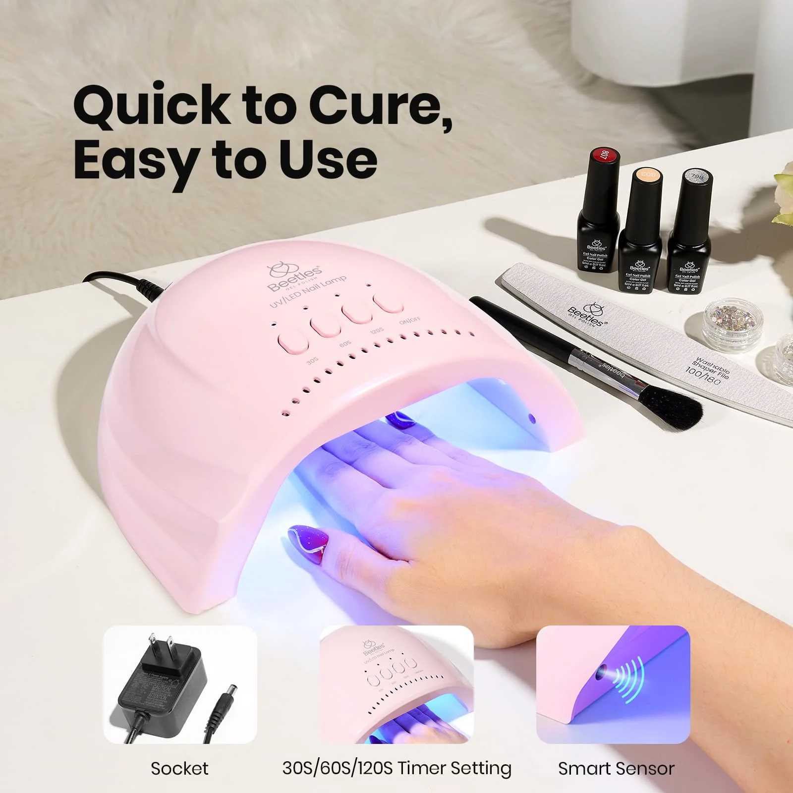 Beetles Pink UV /LED Nail Lamp - Image 2