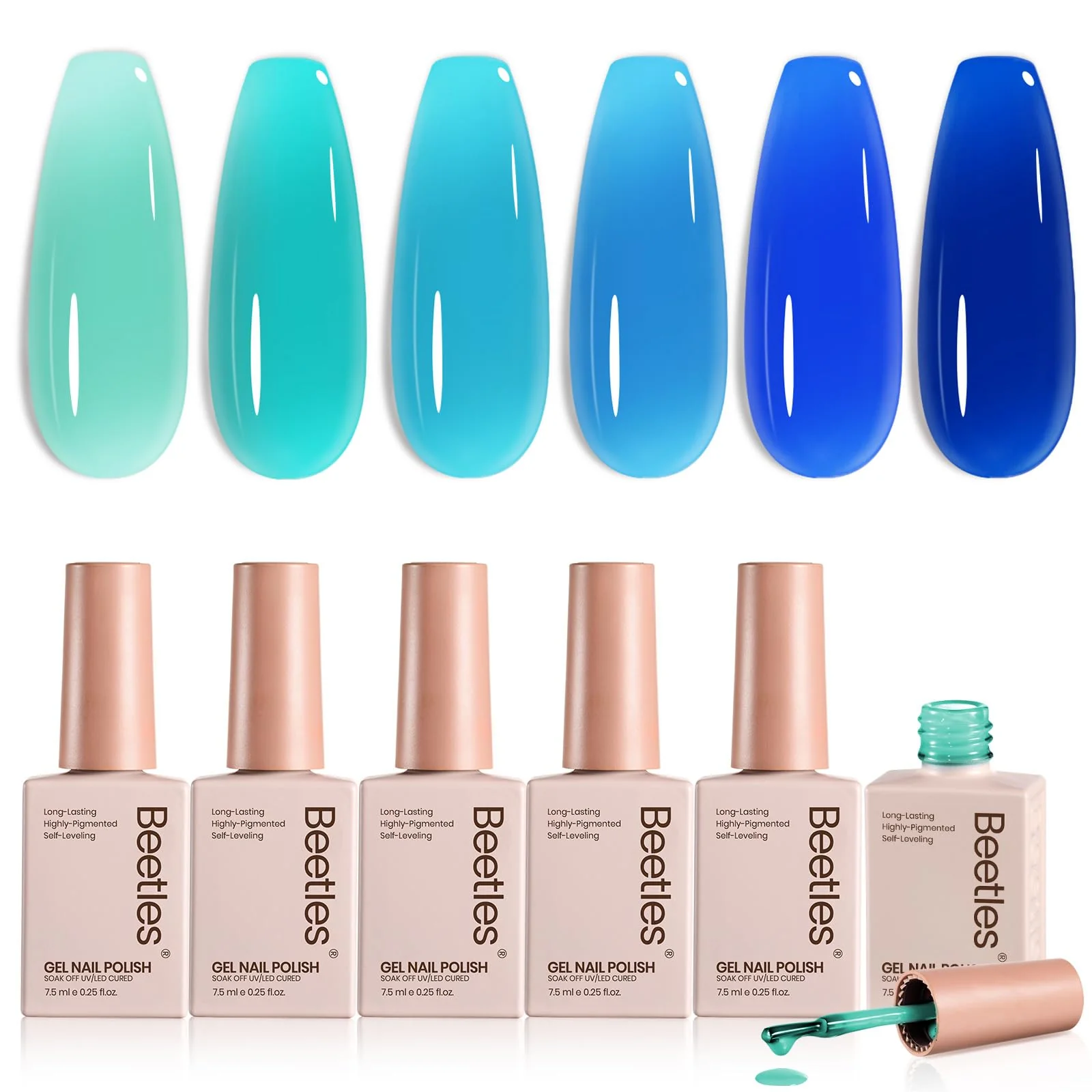 Beetles Ocean Veil 6 Colors Juicy Shine Summer Nails Jelly Gel Nail Polish Set
