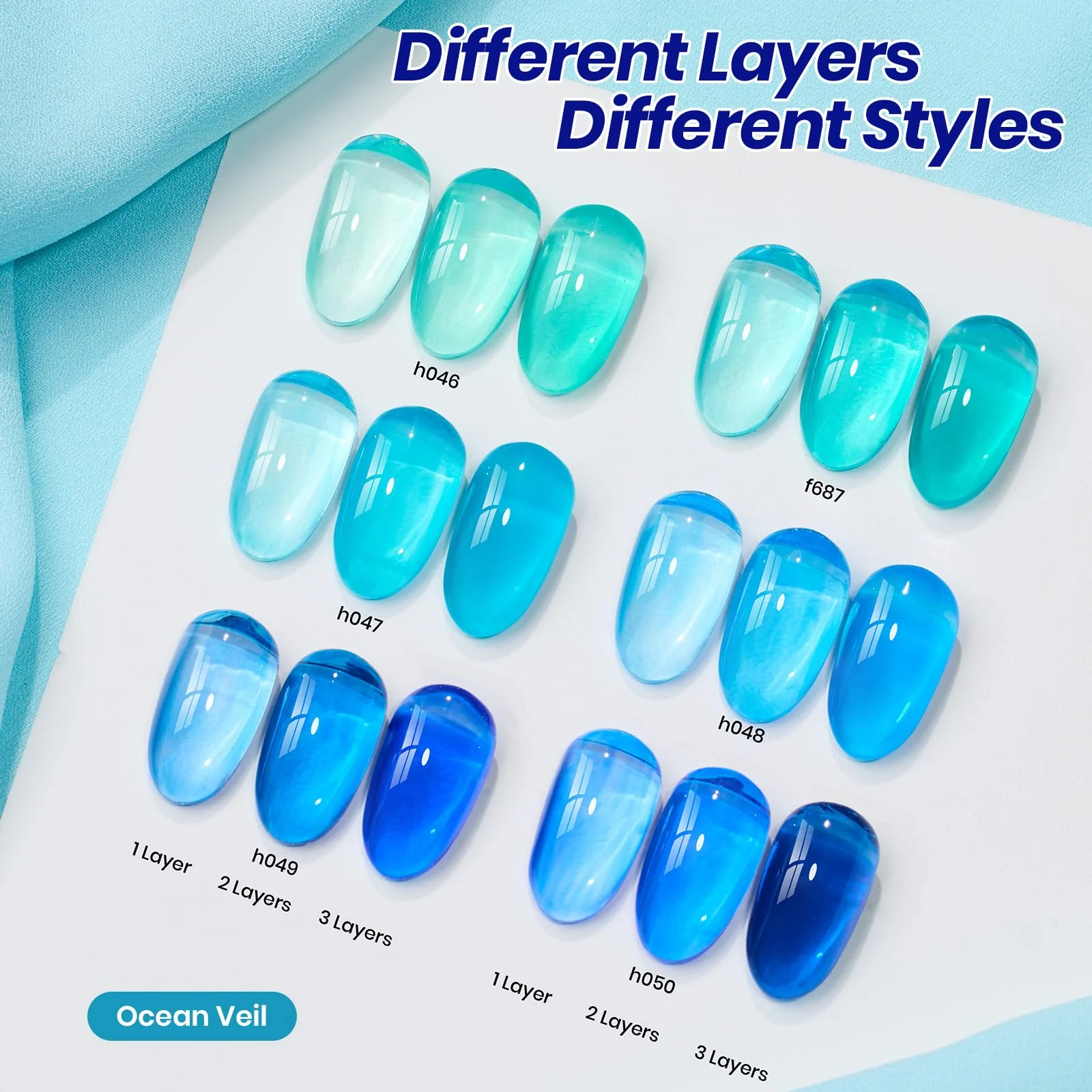 Beetles Ocean Veil 6 Colors Juicy Shine Summer Nails Jelly Gel Nail Polish Set - Image 2