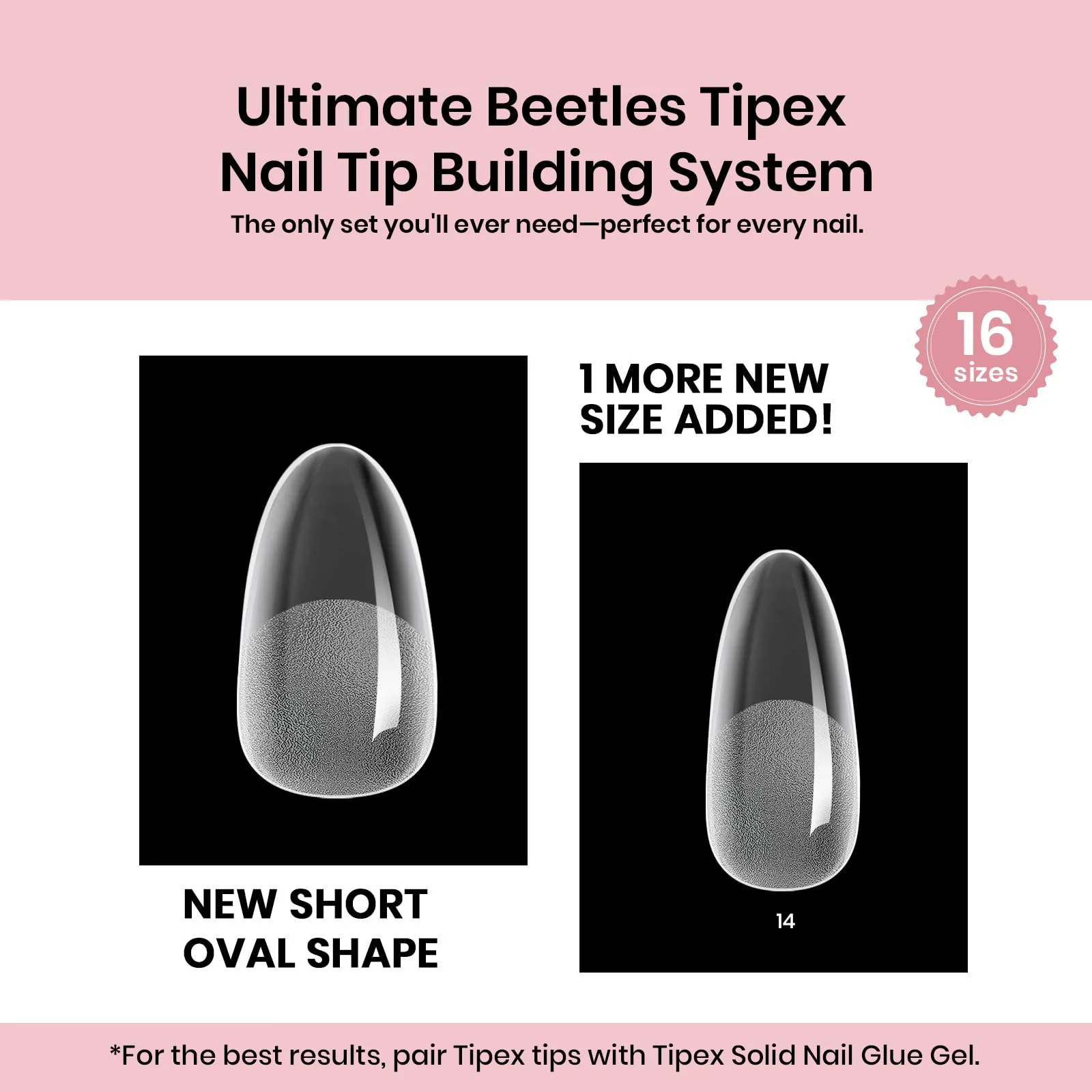 Beetles Oval Short Tipex Nail Tips | 192 pcs - Image 2